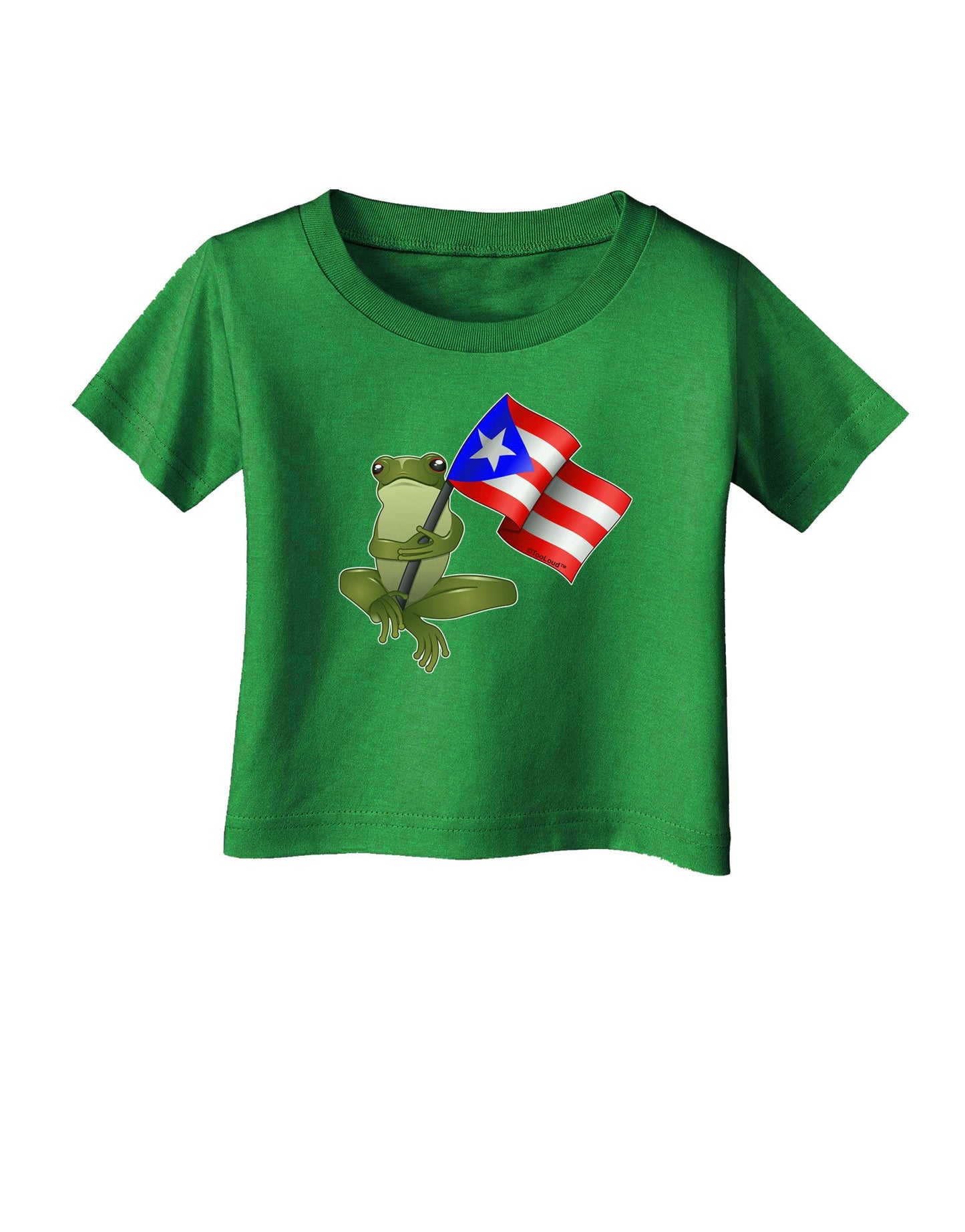 Coqui Holding Flag Infant T-Shirt Dark-Infant T-Shirt-TooLoud-Clover-Green-06-Months-Davson Sales