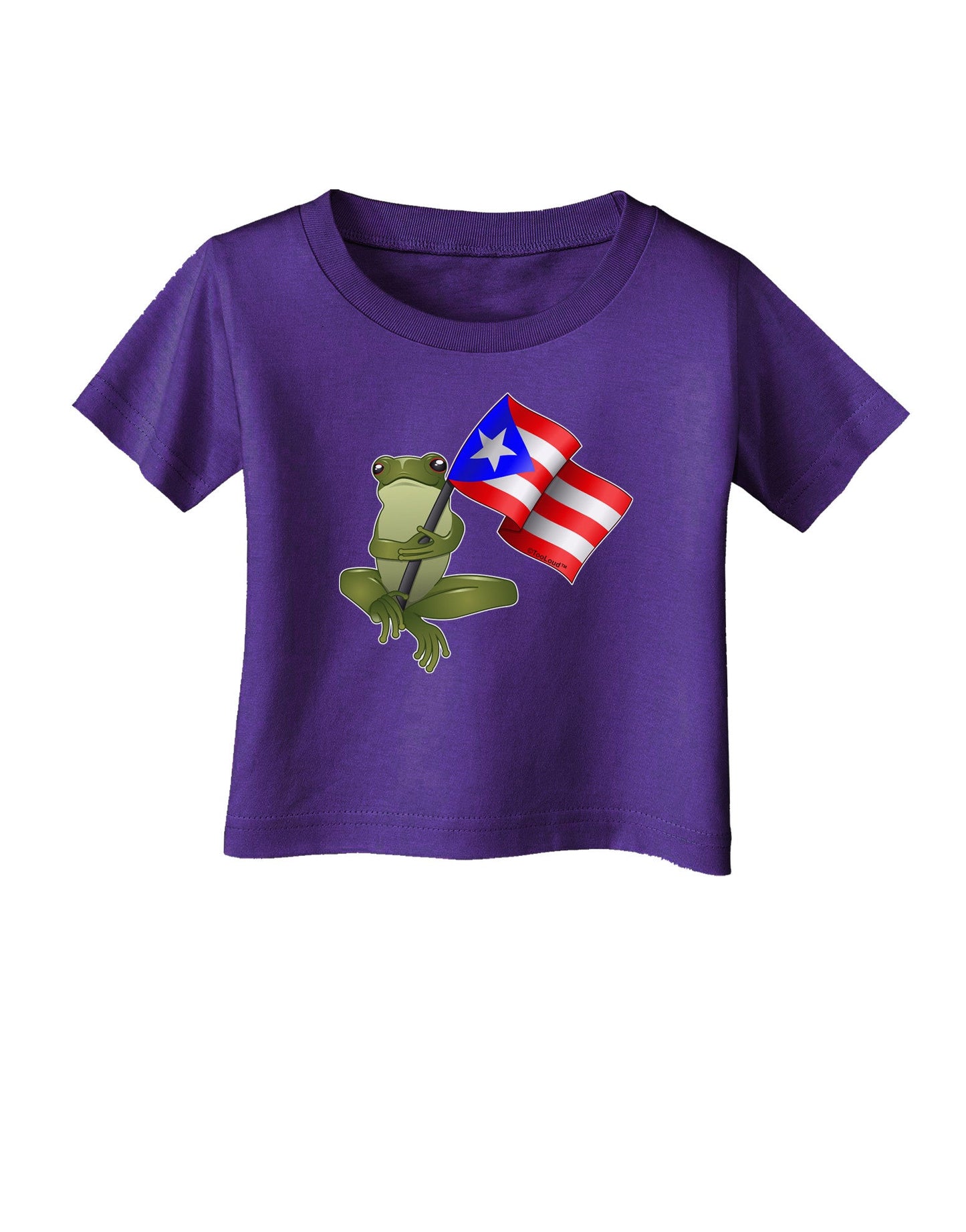 Coqui Holding Flag Infant T-Shirt Dark-Infant T-Shirt-TooLoud-Purple-06-Months-Davson Sales