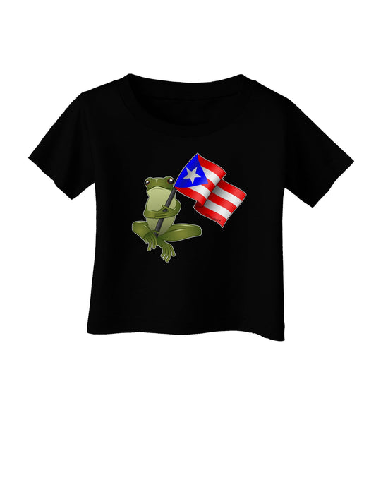 Coqui Holding Flag Infant T-Shirt Dark-Infant T-Shirt-TooLoud-Black-06-Months-Davson Sales