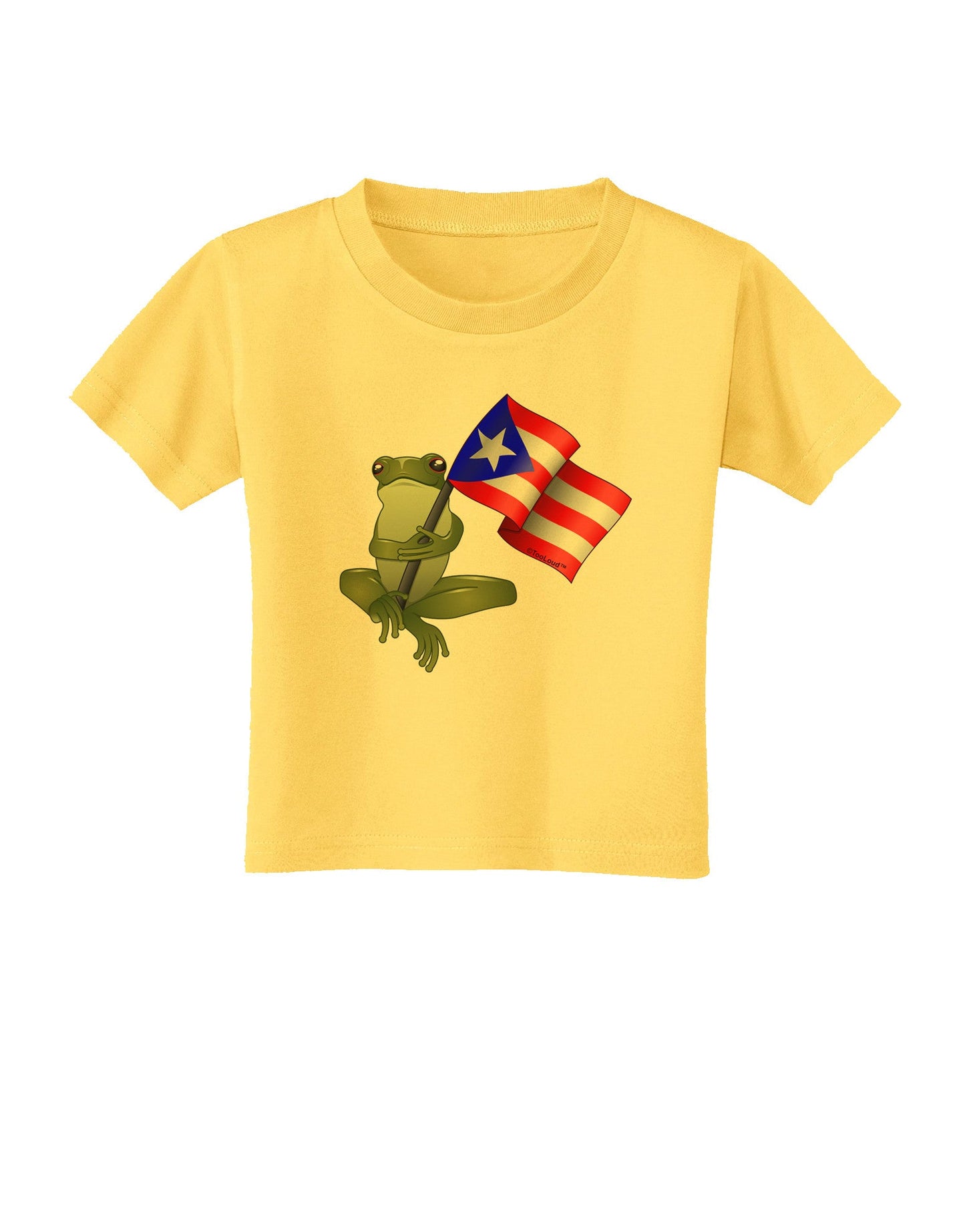 Coqui Holding Flag Toddler T-Shirt-Toddler T-Shirt-TooLoud-Yellow-2T-Davson Sales