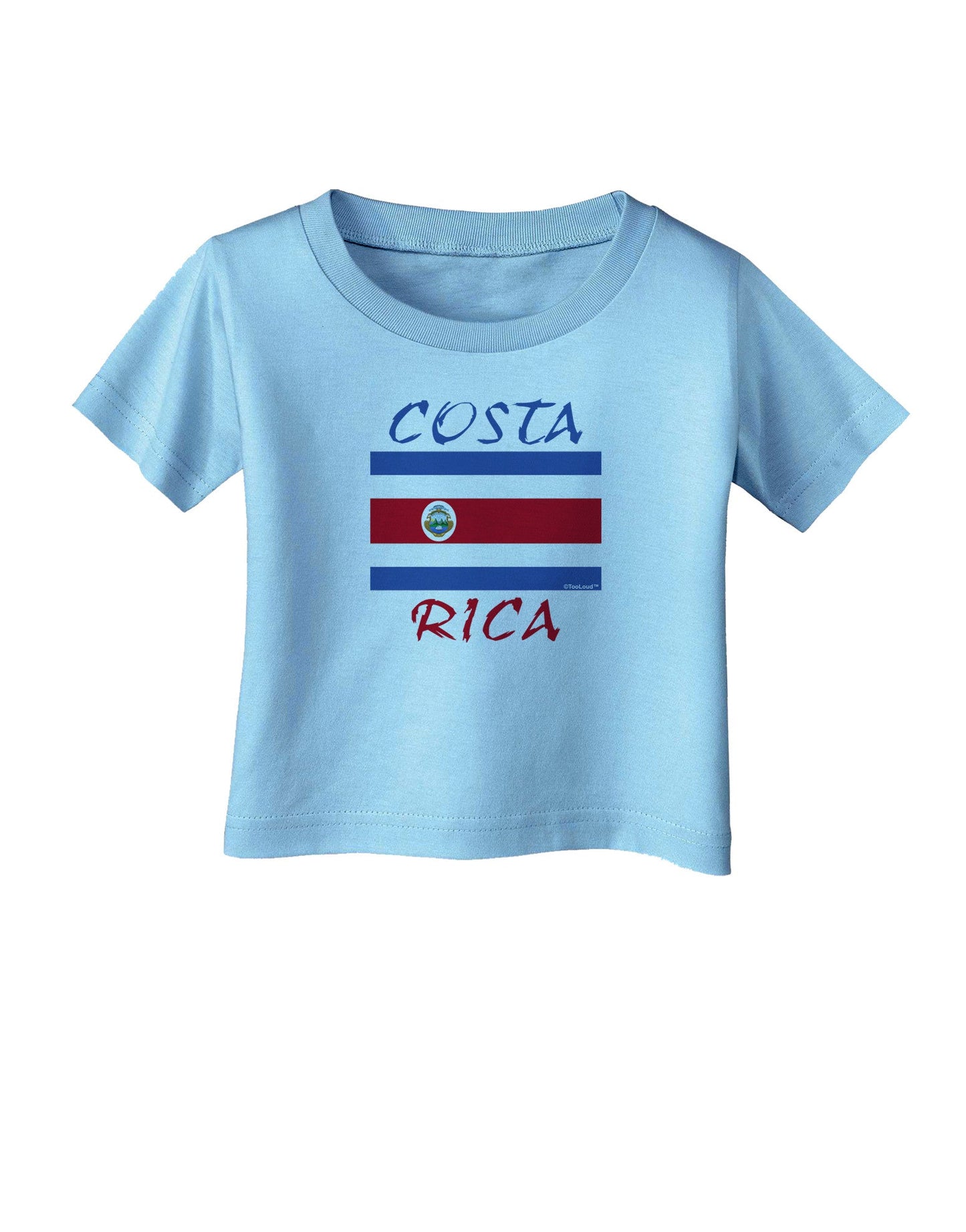 Costa Rica Flag Infant T-Shirt-Infant T-Shirt-TooLoud-Aquatic-Blue-06-Months-Davson Sales