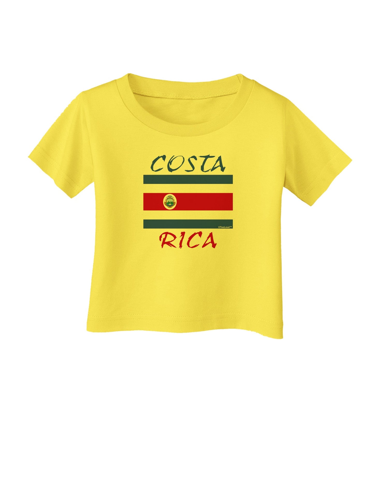 Costa Rica Flag Infant T-Shirt-Infant T-Shirt-TooLoud-Yellow-06-Months-Davson Sales