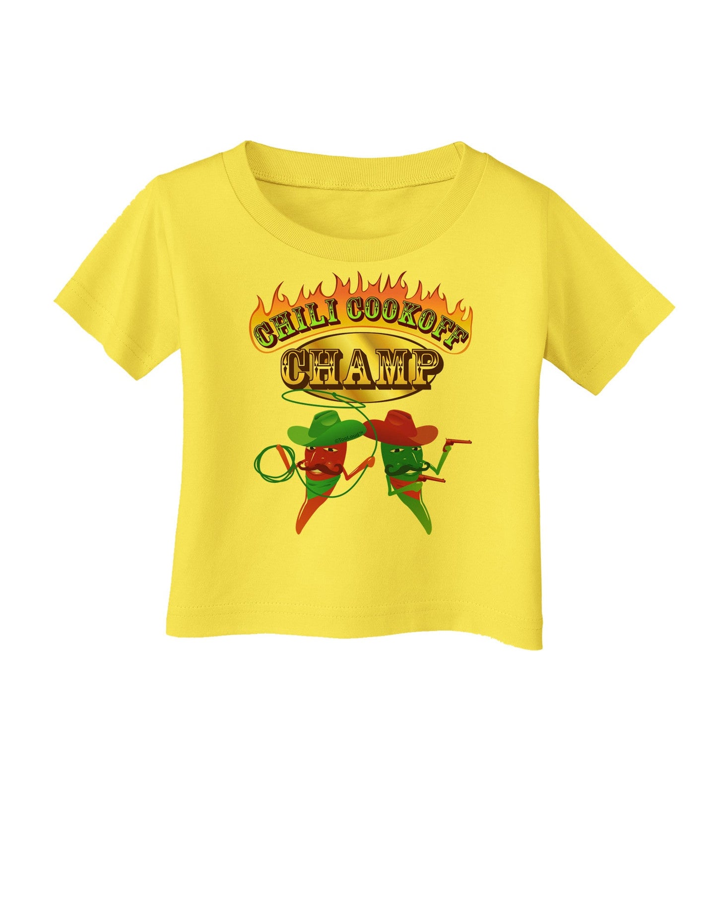 Cowboy Chili Cookoff Champ Infant T-Shirt-Infant T-Shirt-TooLoud-Yellow-06-Months-Davson Sales