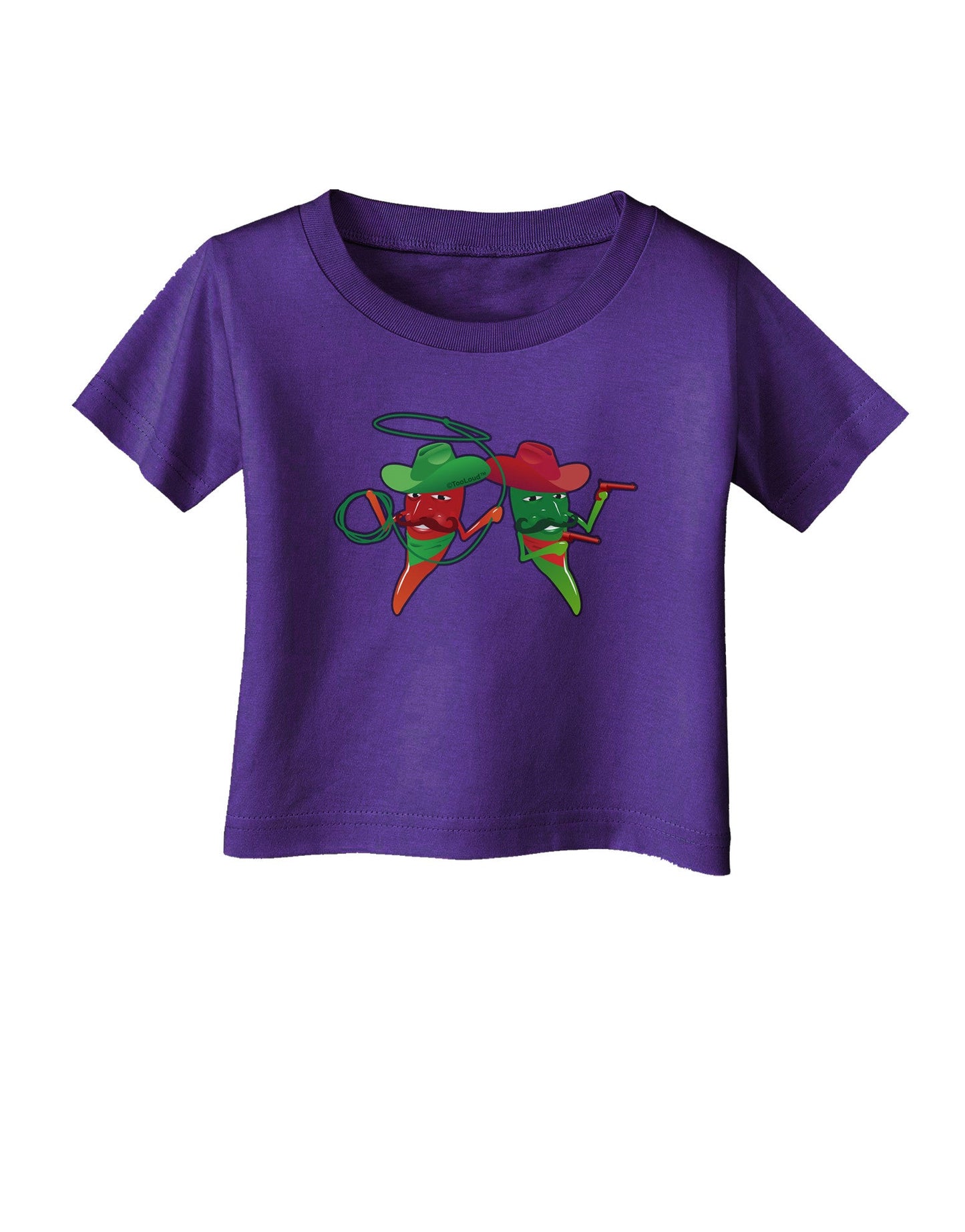 Cowboy Chili Peppers Infant T-Shirt Dark-Infant T-Shirt-TooLoud-Purple-06-Months-Davson Sales