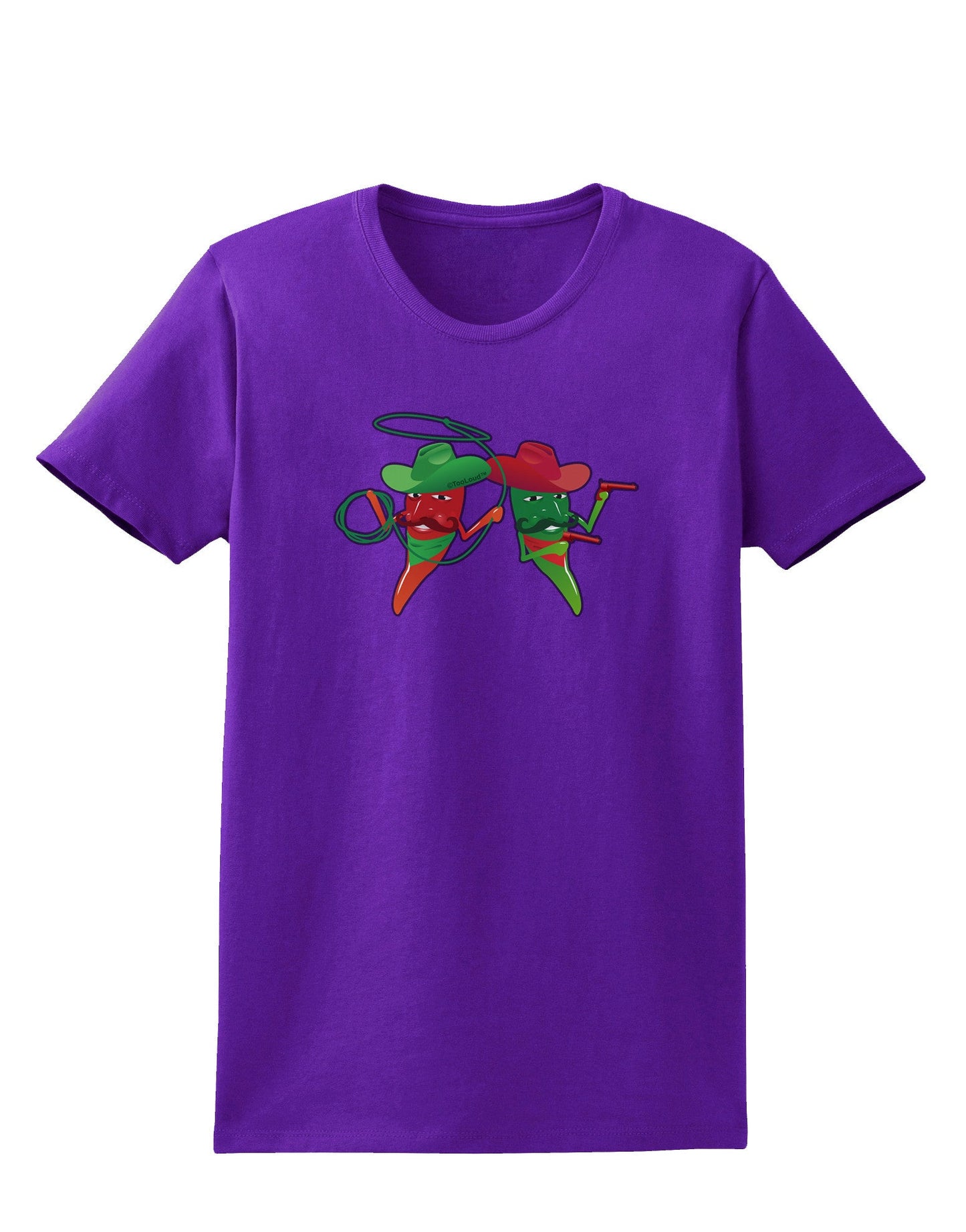 Cowboy Chili Peppers Womens Dark T-Shirt-TooLoud-Purple-X-Small-Davson Sales