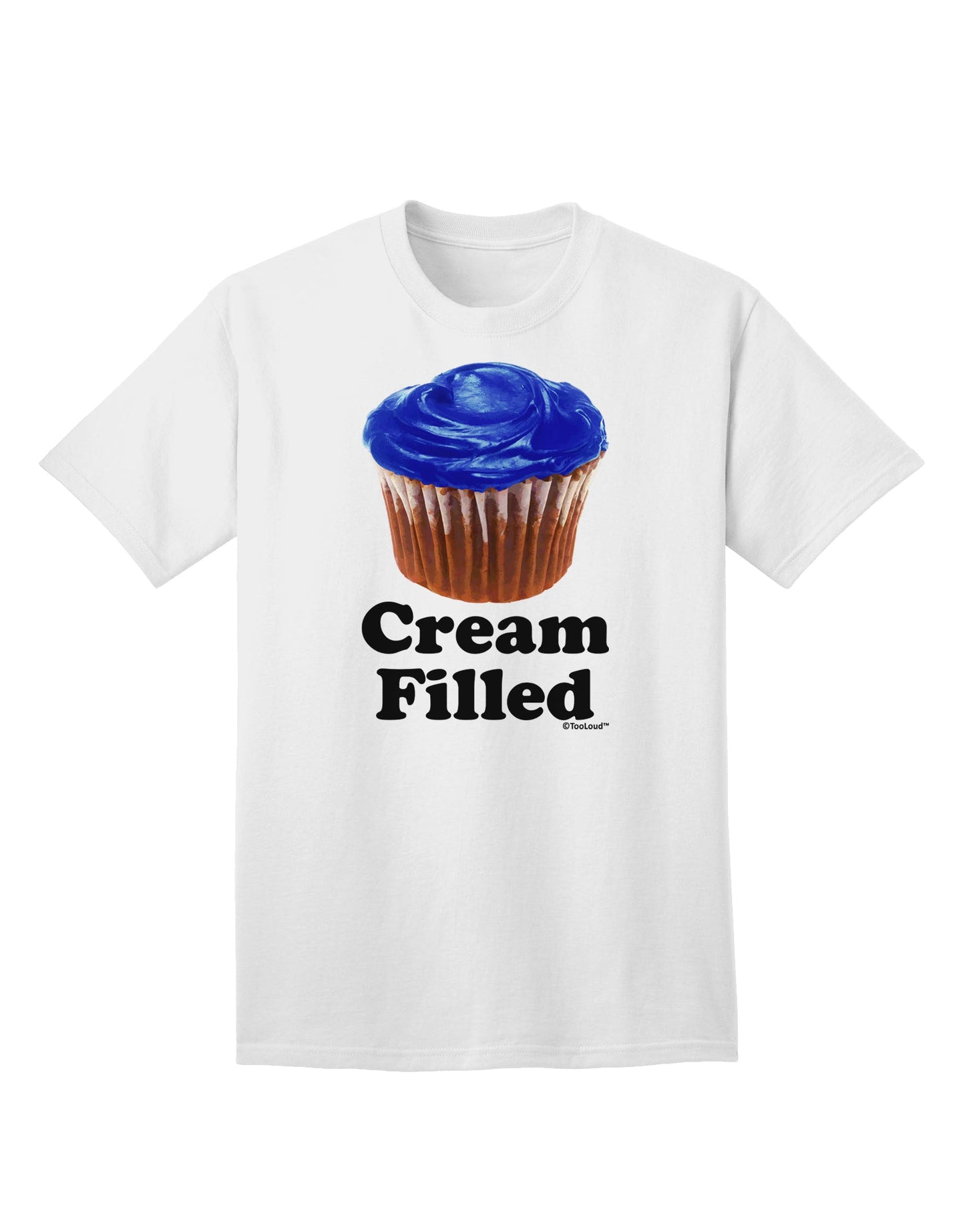 Cream Filled Blue Cupcake Design Adult T-Shirt - A Delightful Addition to Your Wardrobe by TooLoud-Mens T-shirts-TooLoud-White-Small-Davson Sales