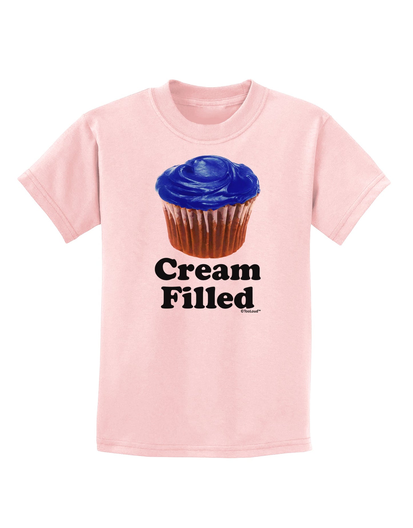 Cream Filled Blue Cupcake Design Childrens T-Shirt by TooLoud-Childrens T-Shirt-TooLoud-PalePink-X-Small-Davson Sales