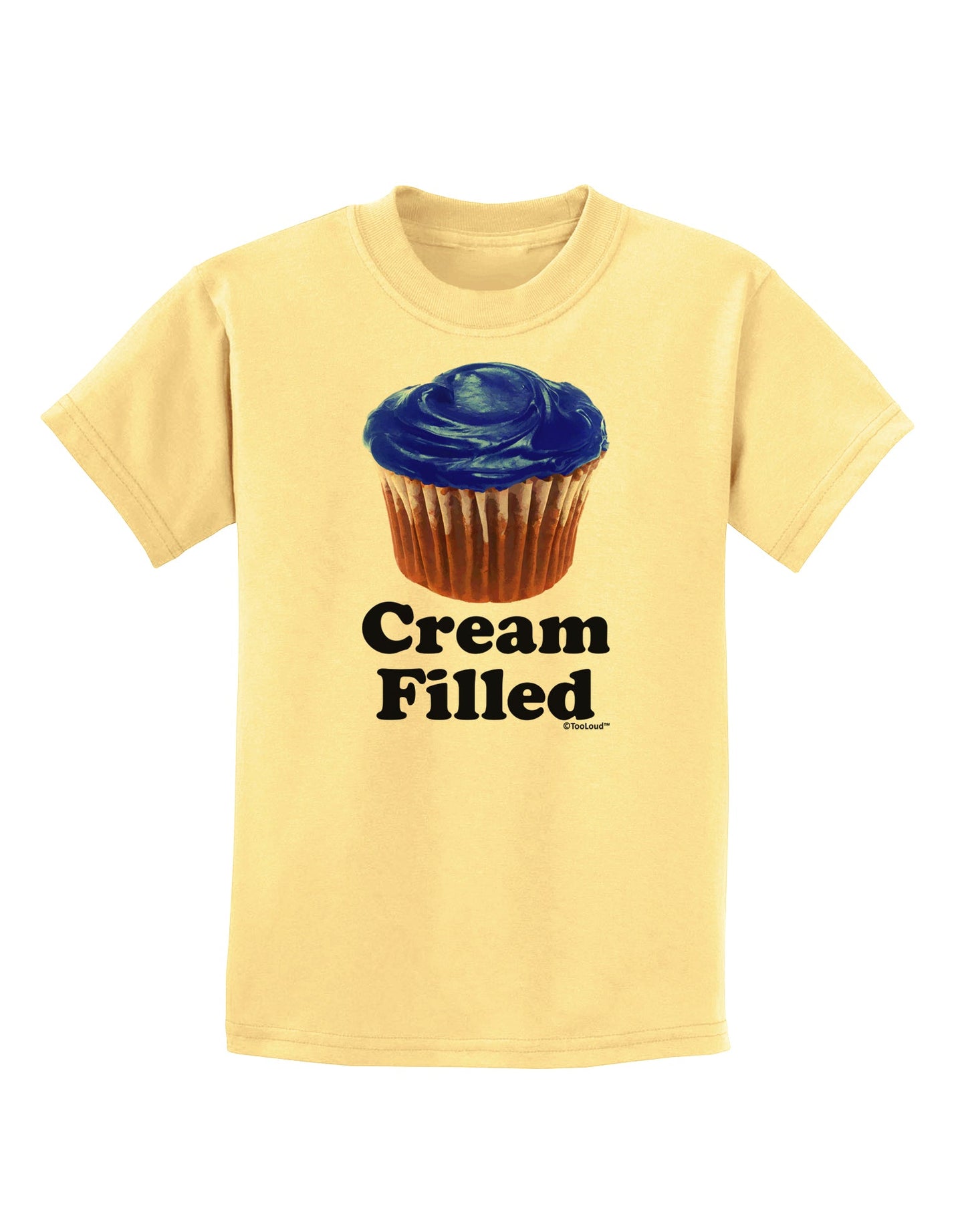 Cream Filled Blue Cupcake Design Childrens T-Shirt by TooLoud-Childrens T-Shirt-TooLoud-Daffodil-Yellow-X-Small-Davson Sales