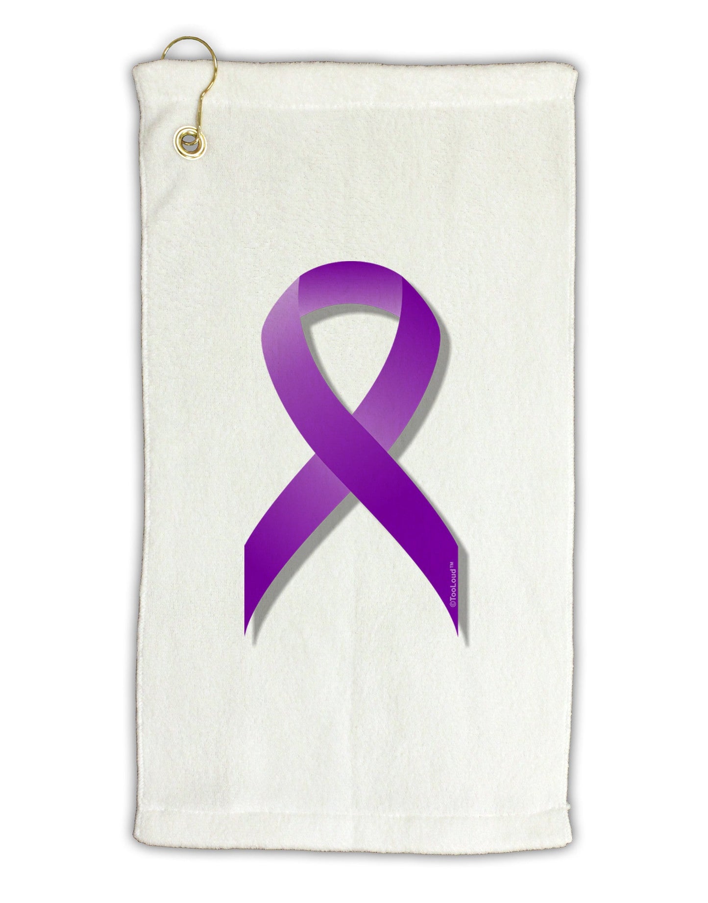 Crohn’s Disease Awareness Ribbon - Purple Micro Terry Gromet Golf Towel 16 x 25 inch-Golf Towel-TooLoud-White-Davson Sales