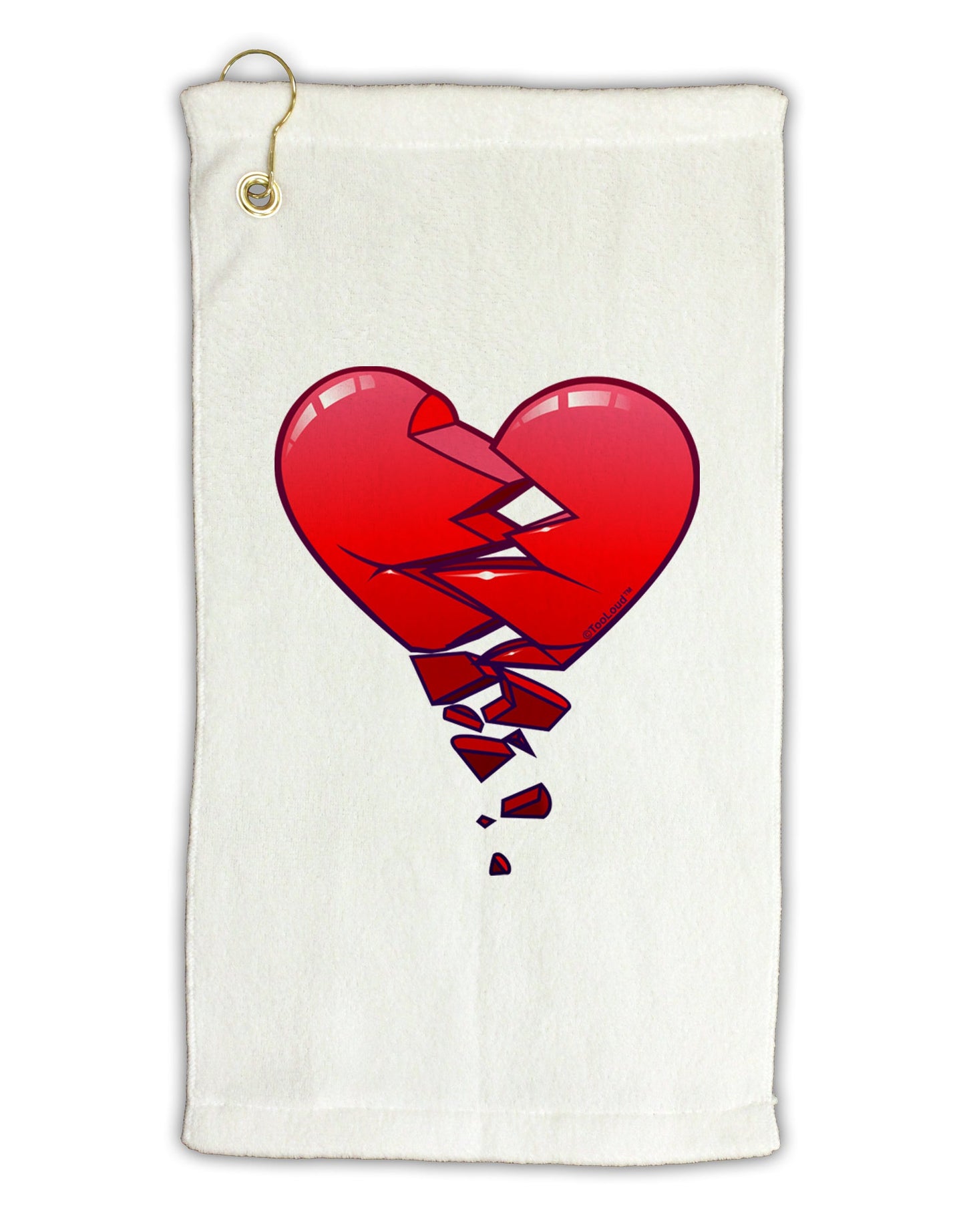 Crumbling Broken Heart Micro Terry Gromet Golf Towel 16 x 25 inch by TooLoud-Golf Towel-TooLoud-White-Davson Sales