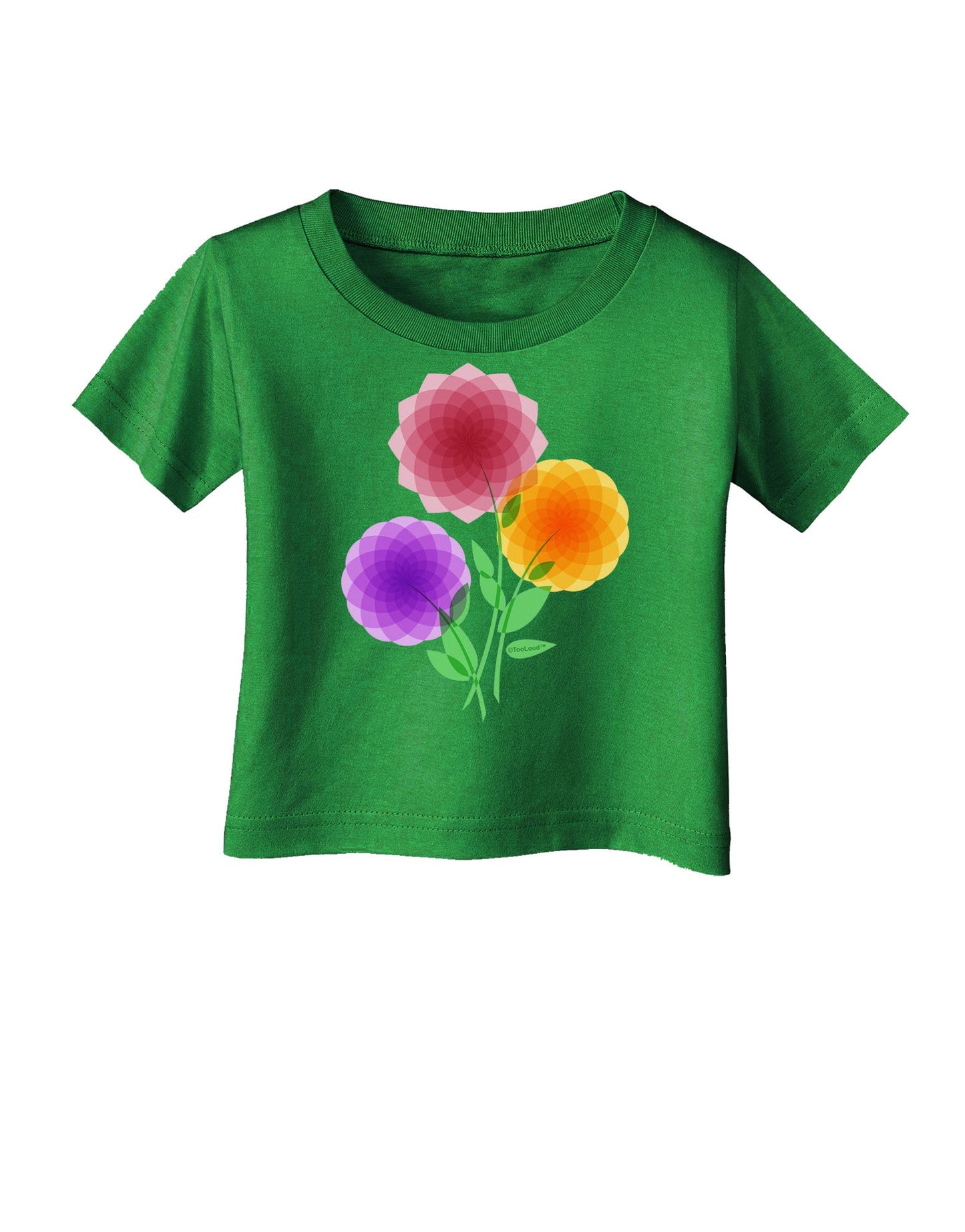Crystal Dahlias Infant T-Shirt Dark-Infant T-Shirt-TooLoud-Clover-Green-06-Months-Davson Sales