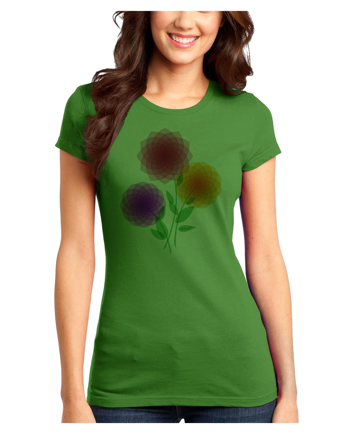 Crystal Dahlias Juniors Petite T-Shirt-T-Shirts Juniors Tops-TooLoud-Kiwi-Green-Juniors Fitted X-Small-Davson Sales