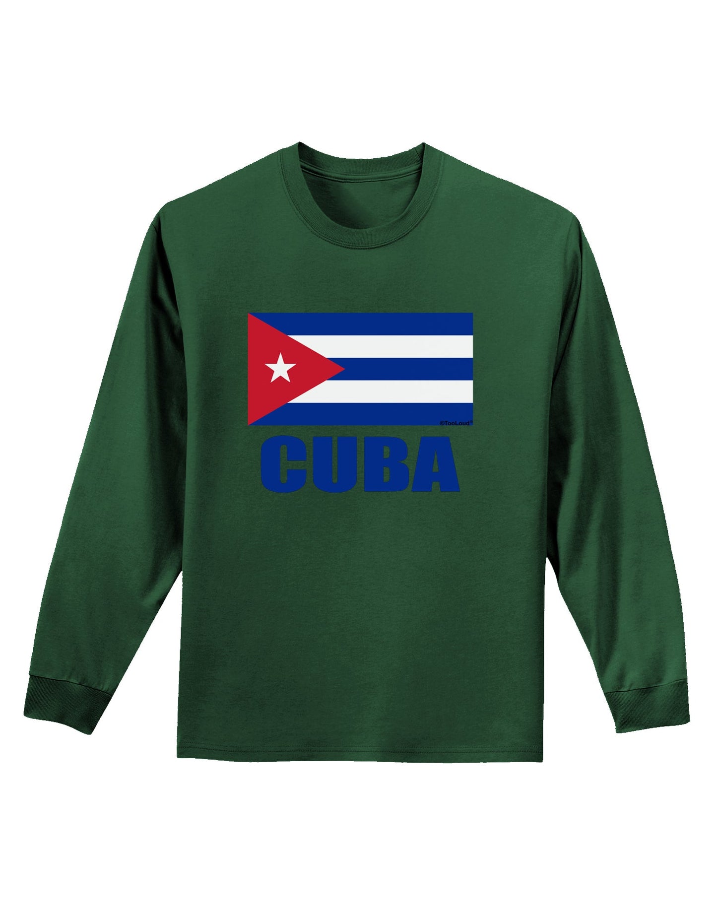 Cuba Flag Cuban Pride Adult Long Sleeve Dark T-Shirt by TooLoud-TooLoud-Dark-Green-Small-Davson Sales