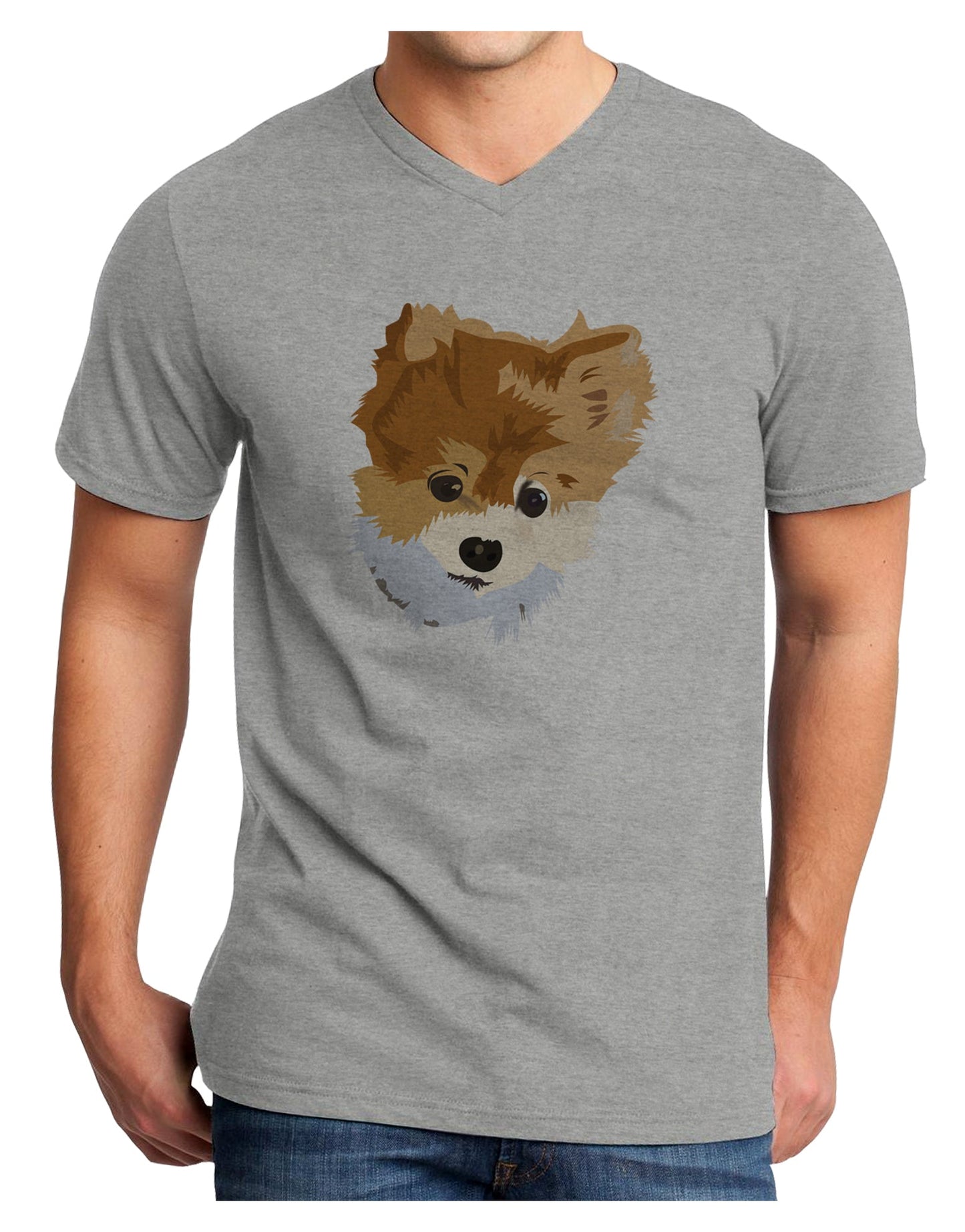 Custom Pet Art Adult V-Neck T-shirt by TooLoud-TooLoud-HeatherGray-Small-Davson Sales