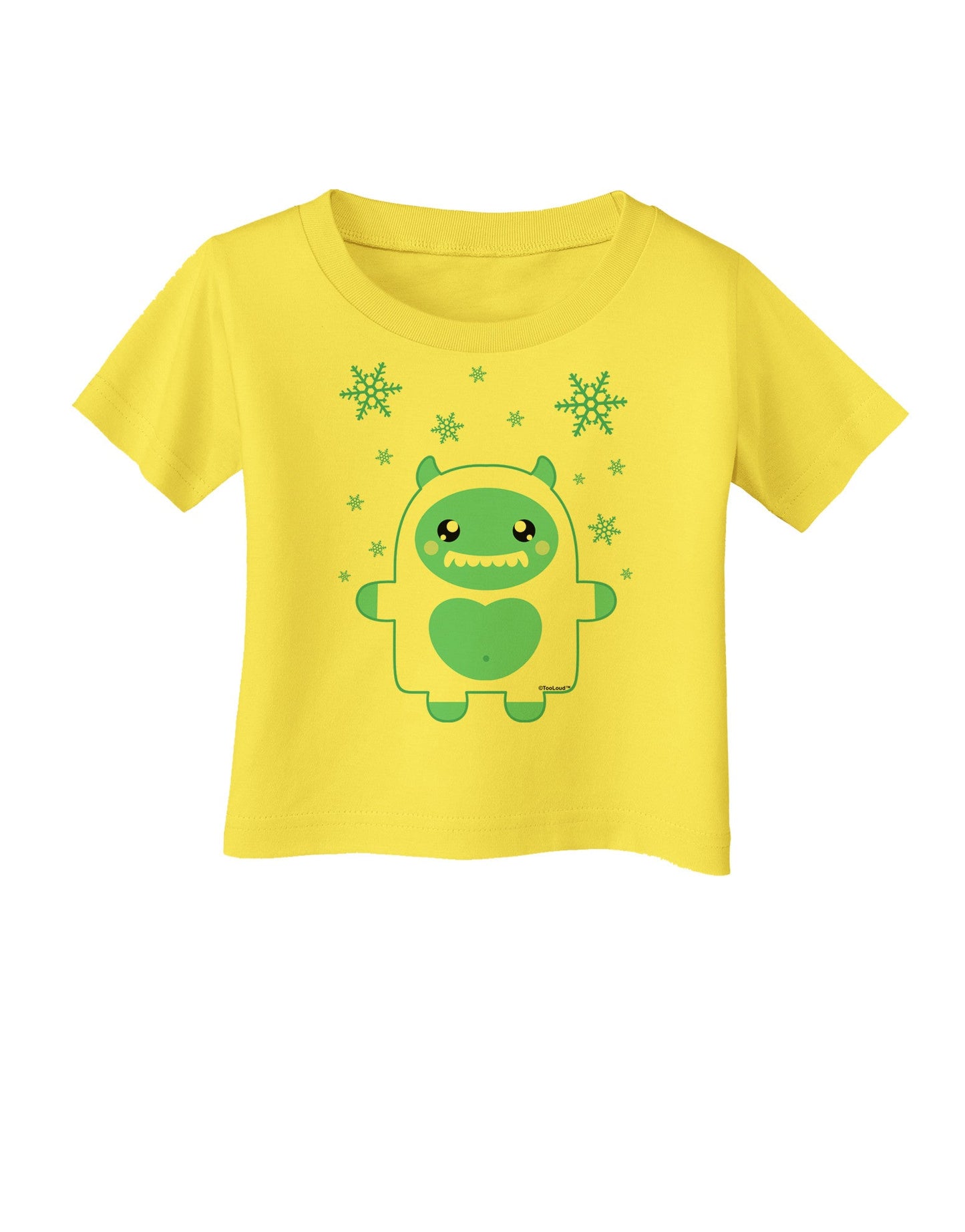 Cute Abominable Snowman Boy Yeti - Christmas Infant T-Shirt-Infant T-Shirt-TooLoud-Yellow-06-Months-Davson Sales