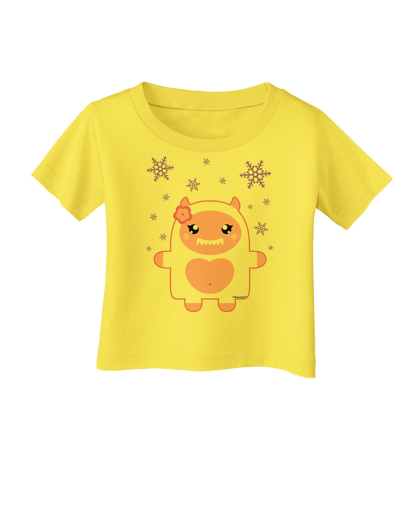 Cute Abominable Snowman Girl Yeti - Christmas Infant T-Shirt-Infant T-Shirt-TooLoud-Yellow-06-Months-Davson Sales