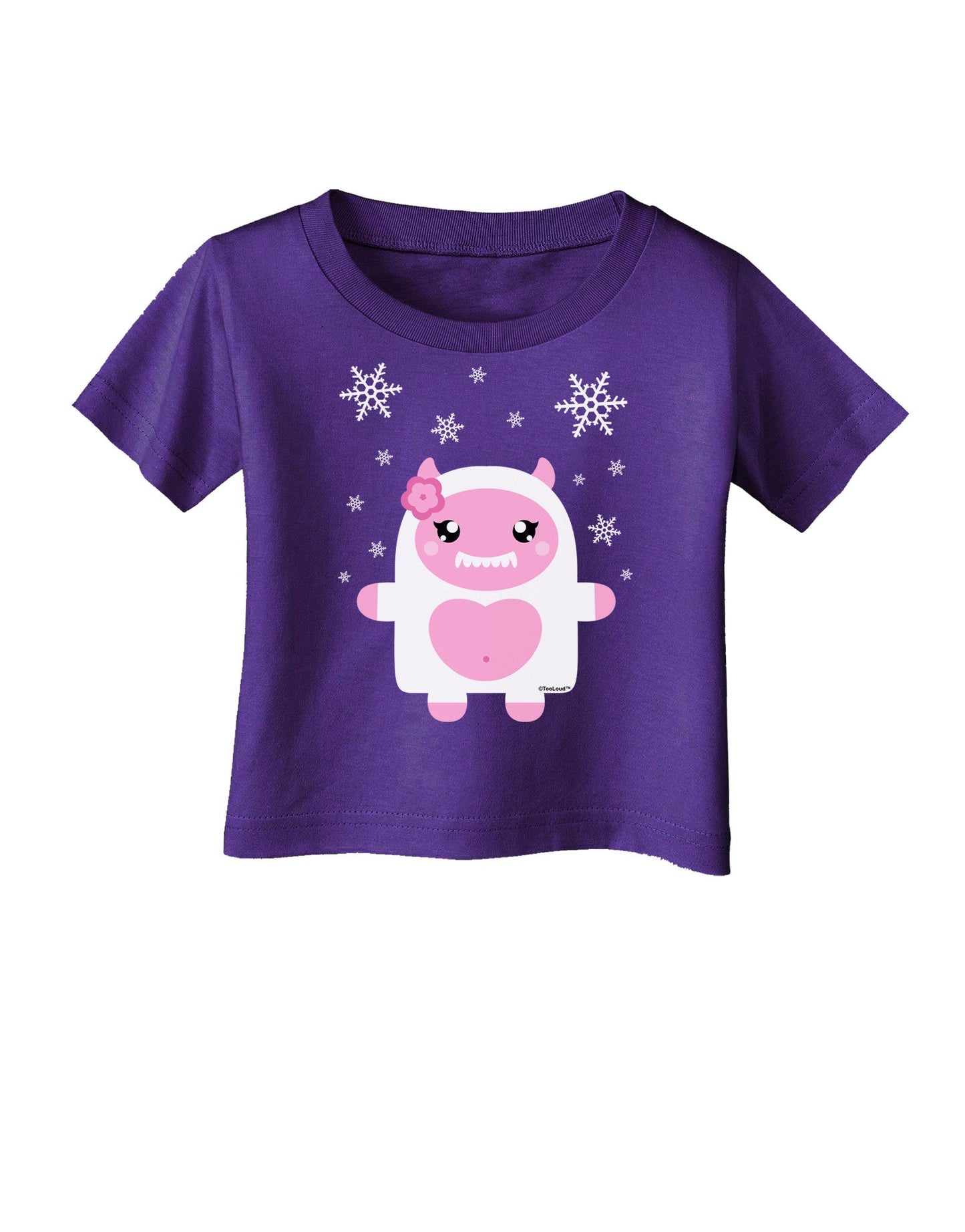 Cute Abominable Snowman Girl Yeti - Christmas Infant T-Shirt Dark-Infant T-Shirt-TooLoud-Purple-06-Months-Davson Sales