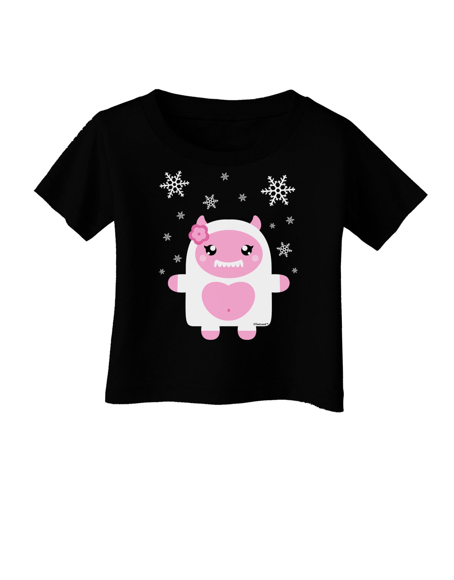 Cute Abominable Snowman Girl Yeti - Christmas Infant T-Shirt Dark-Infant T-Shirt-TooLoud-Black-06-Months-Davson Sales