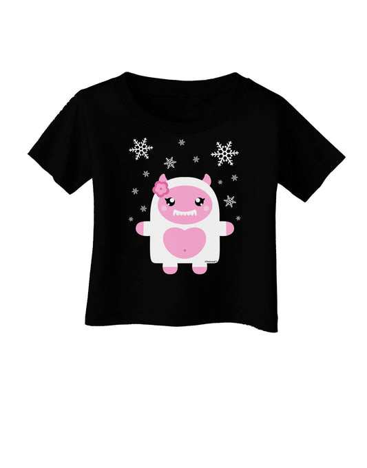 Cute Abominable Snowman Girl Yeti - Christmas Infant T-Shirt Dark-Infant T-Shirt-TooLoud-Black-06-Months-Davson Sales