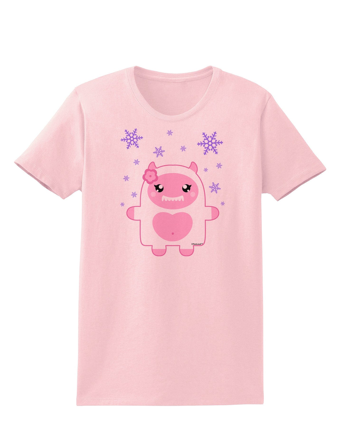 Cute Abominable Snowman Girl Yeti - Christmas Womens T-Shirt-Womens T-Shirt-TooLoud-PalePink-X-Small-Davson Sales