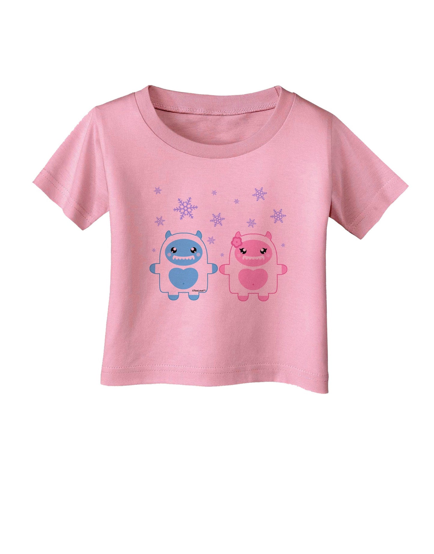 Cute Abominable Snowman Yeti Couple - Christmas Infant T-Shirt-Infant T-Shirt-TooLoud-Candy-Pink-06-Months-Davson Sales