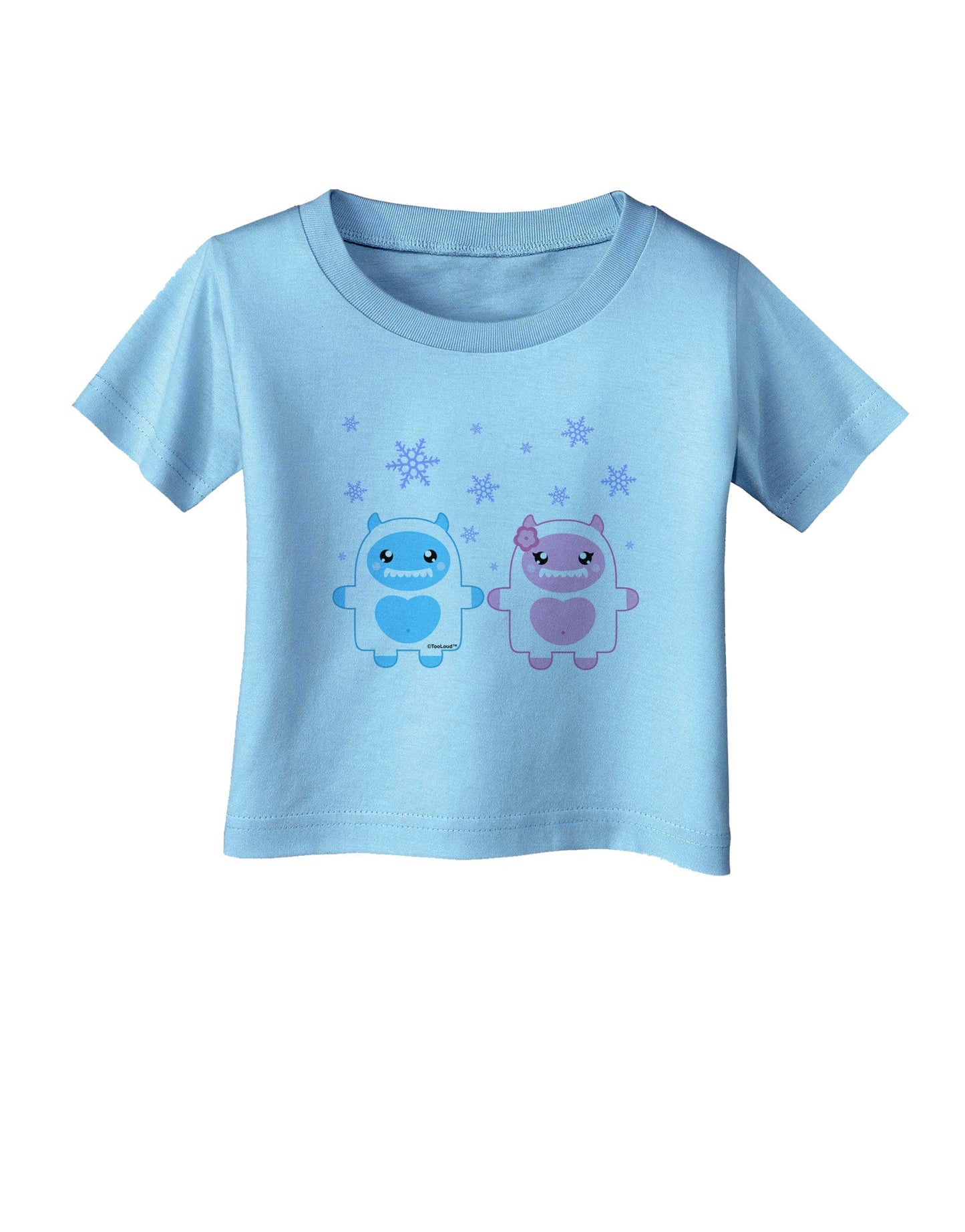 Cute Abominable Snowman Yeti Couple - Christmas Infant T-Shirt-Infant T-Shirt-TooLoud-Aquatic-Blue-06-Months-Davson Sales