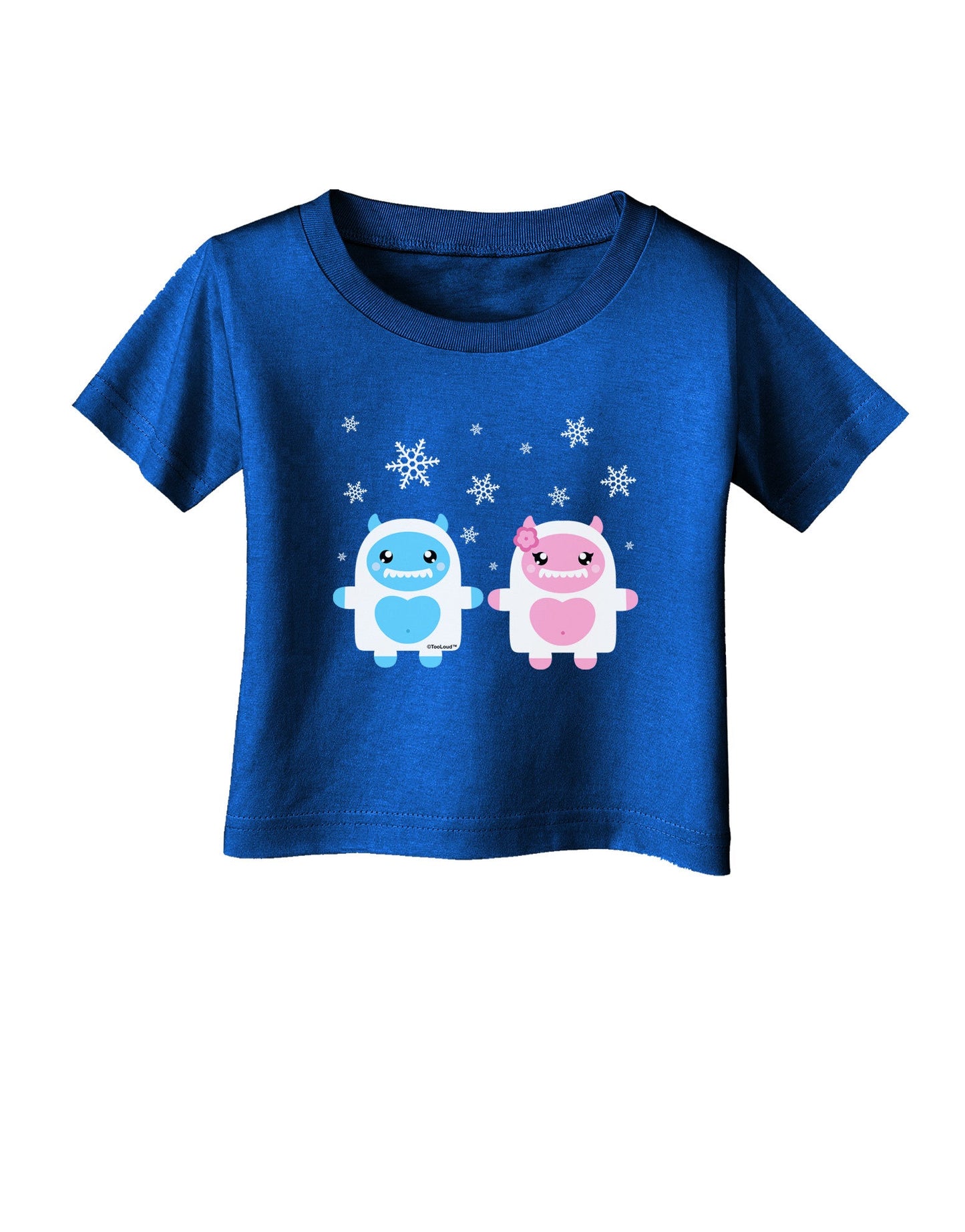 Cute Abominable Snowman Yeti Couple - Christmas Infant T-Shirt Dark-Infant T-Shirt-TooLoud-Red-06-Months-Davson Sales