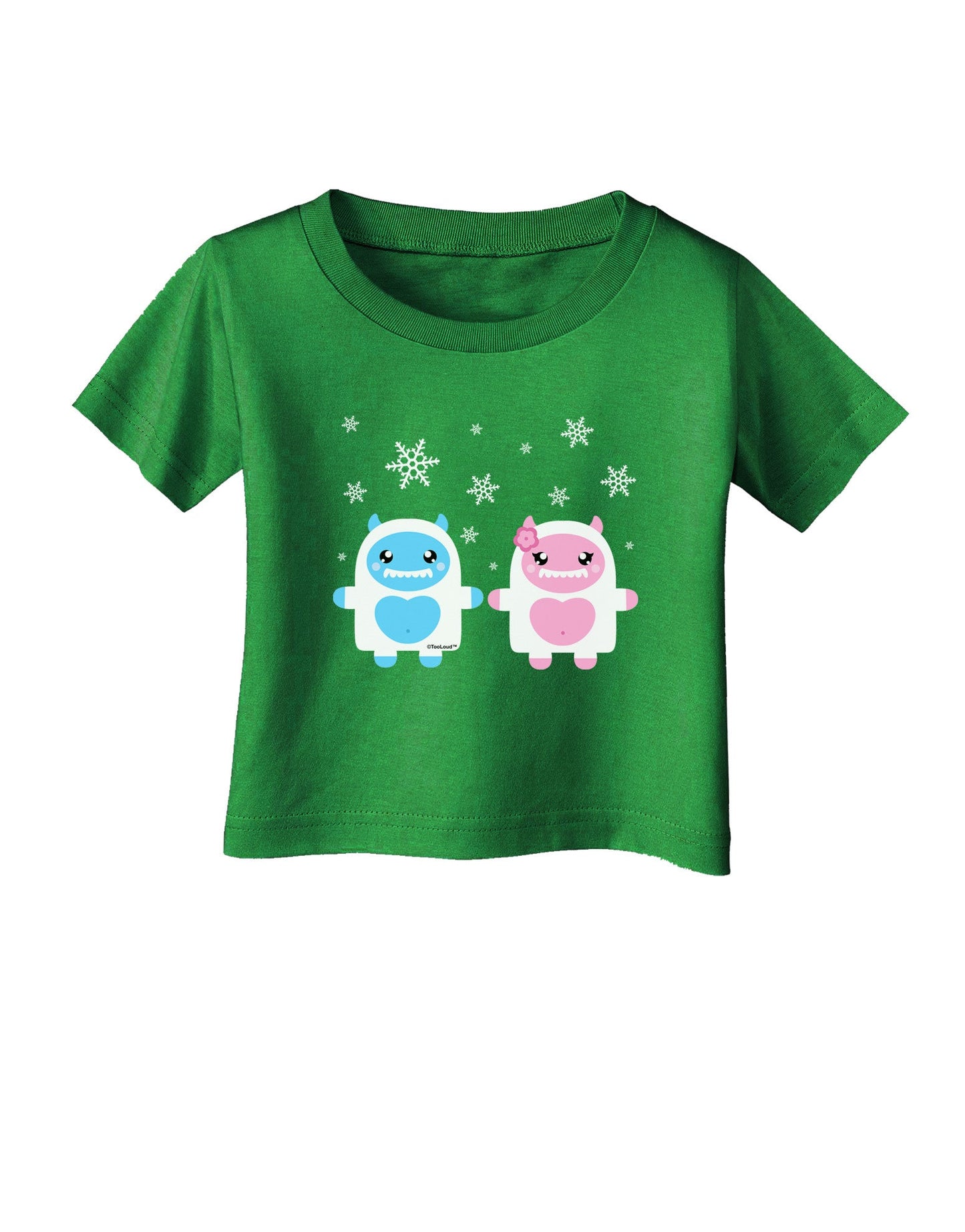 Cute Abominable Snowman Yeti Couple - Christmas Infant T-Shirt Dark-Infant T-Shirt-TooLoud-Royal-Blue-06-Months-Davson Sales