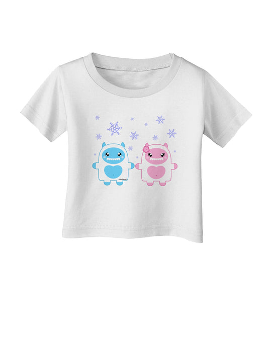 Cute Abominable Snowman Yeti Couple - Christmas Infant T-Shirt-Infant T-Shirt-TooLoud-White-06-Months-Davson Sales