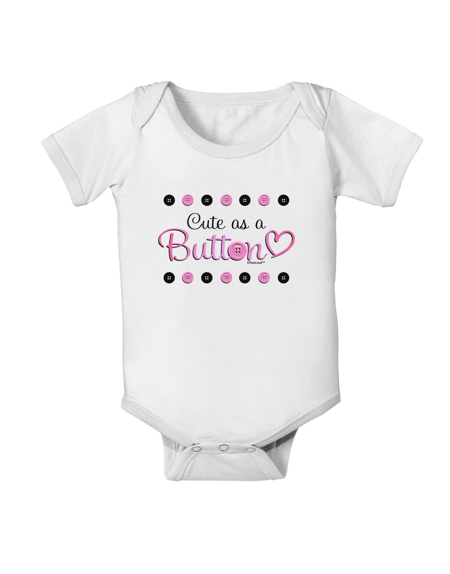 Cute As A Button Baby Romper Bodysuit-Baby Romper-TooLoud-White-06-Months-Davson Sales