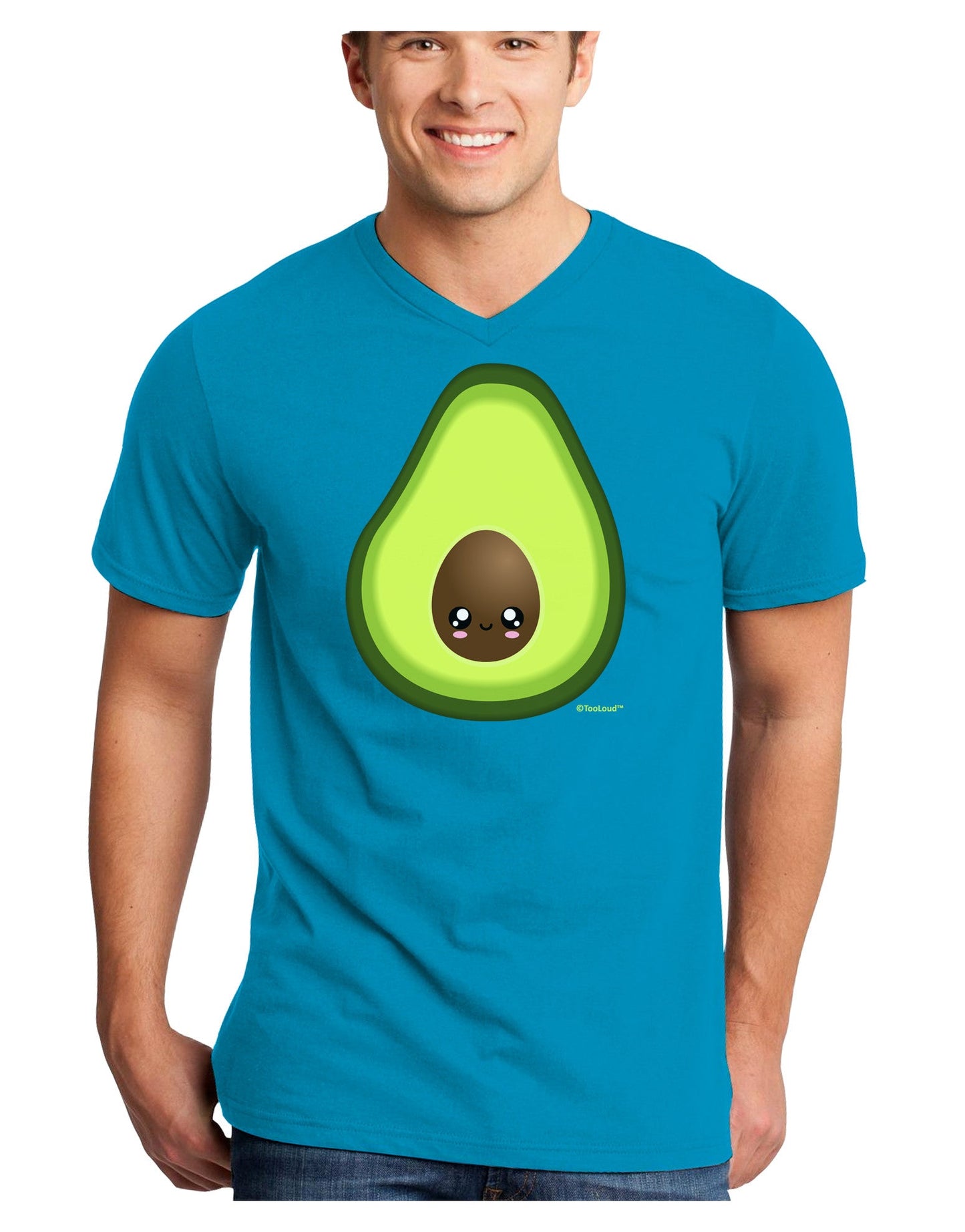 Cute Avocado Design Adult Dark V-Neck T-Shirt-Mens V-Neck T-Shirt-TooLoud-Turquoise-Small-Davson Sales