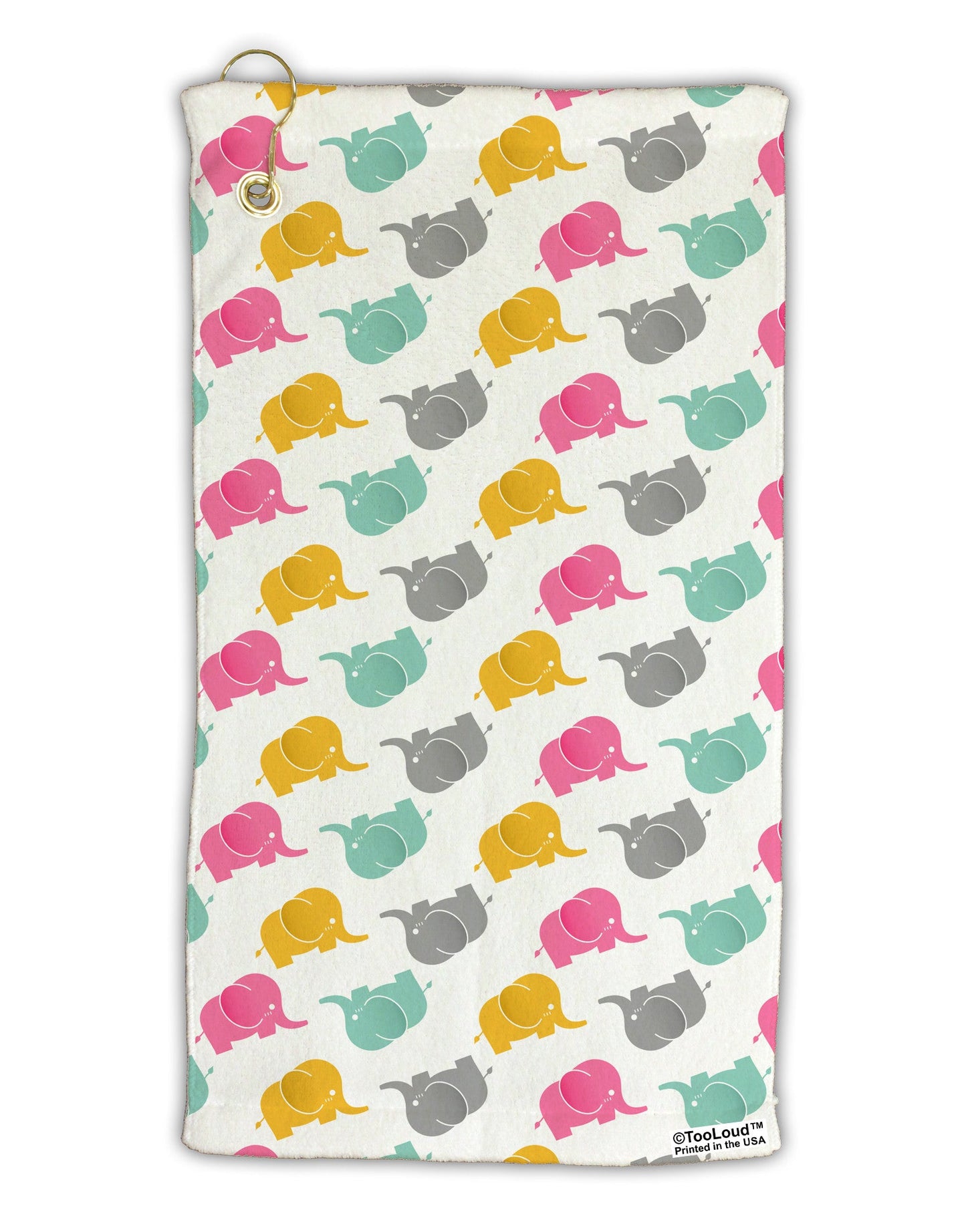 Cute Baby Elephants AOP Micro Terry Gromet Golf Towel 15 x 22 Inch All Over Print-Golf Towel-TooLoud-White-Davson Sales