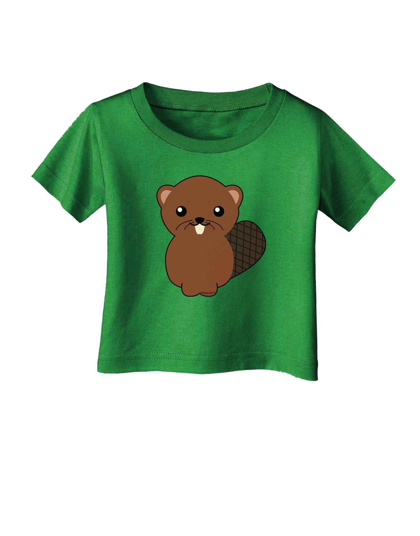 Cute Beaver Infant T-Shirt Dark-Infant T-Shirt-TooLoud-Clover-Green-06-Months-Davson Sales