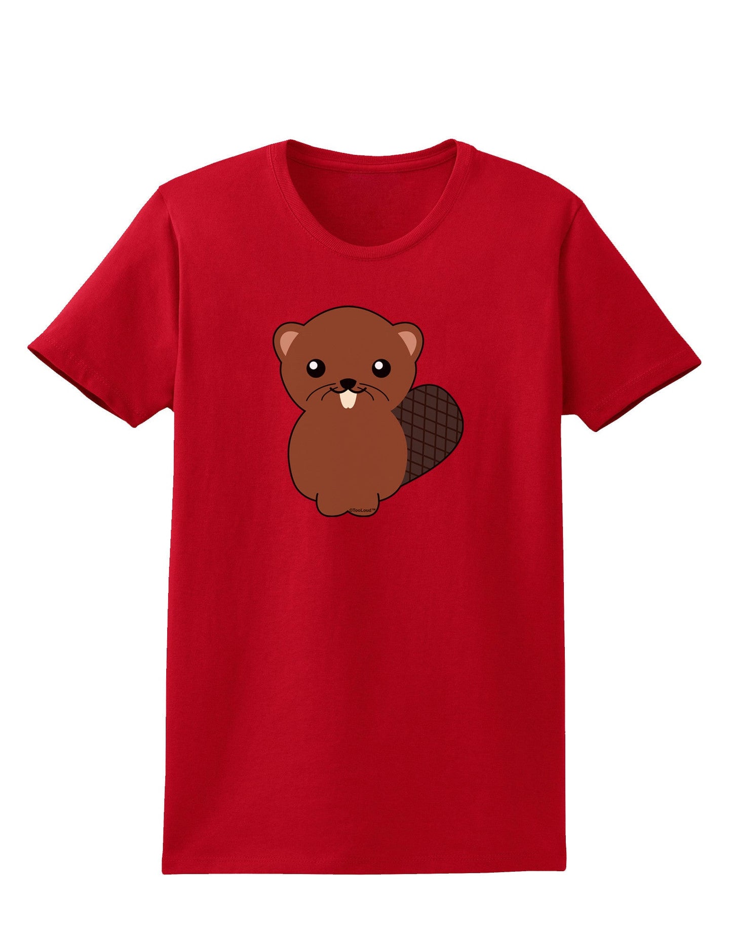 Cute Beaver Womens Dark T-Shirt-TooLoud-Red-X-Small-Davson Sales