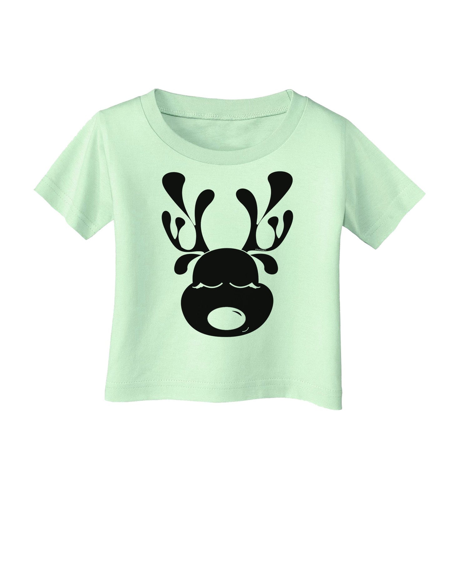 Cute Black Reindeer Face Christmas Infant T-Shirt-Infant T-Shirt-TooLoud-Light-Green-06-Months-Davson Sales