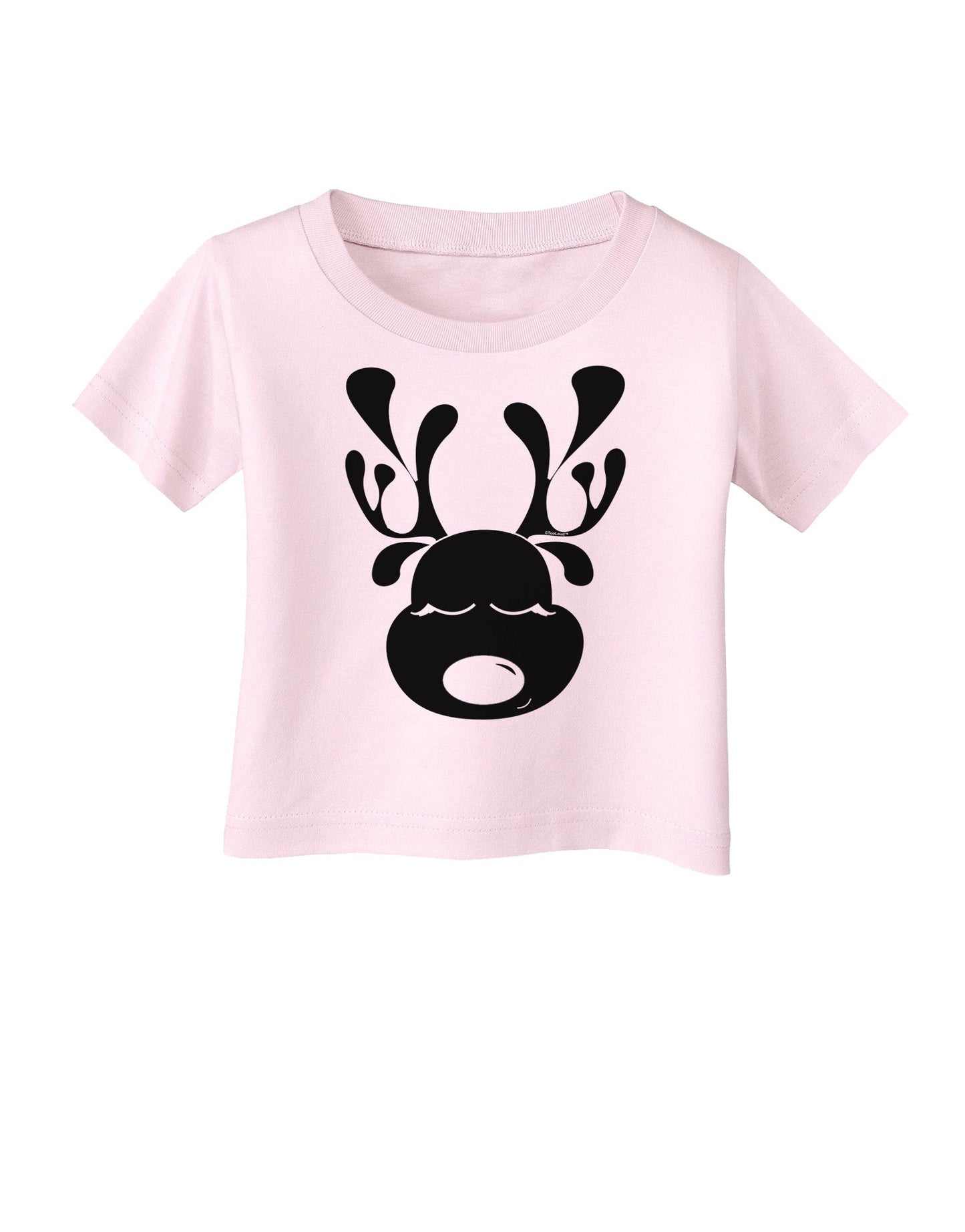 Cute Black Reindeer Face Christmas Infant T-Shirt-Infant T-Shirt-TooLoud-Light-Pink-06-Months-Davson Sales
