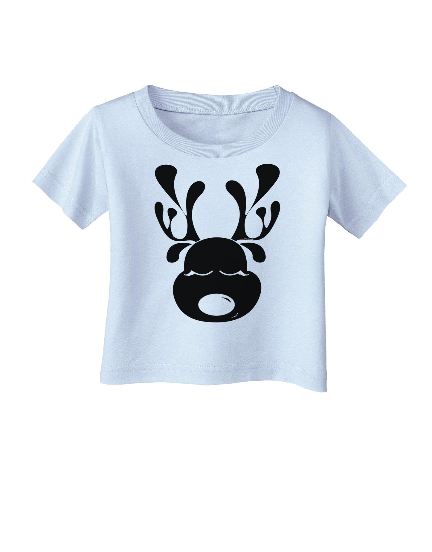 Cute Black Reindeer Face Christmas Infant T-Shirt-Infant T-Shirt-TooLoud-Light-Blue-06-Months-Davson Sales