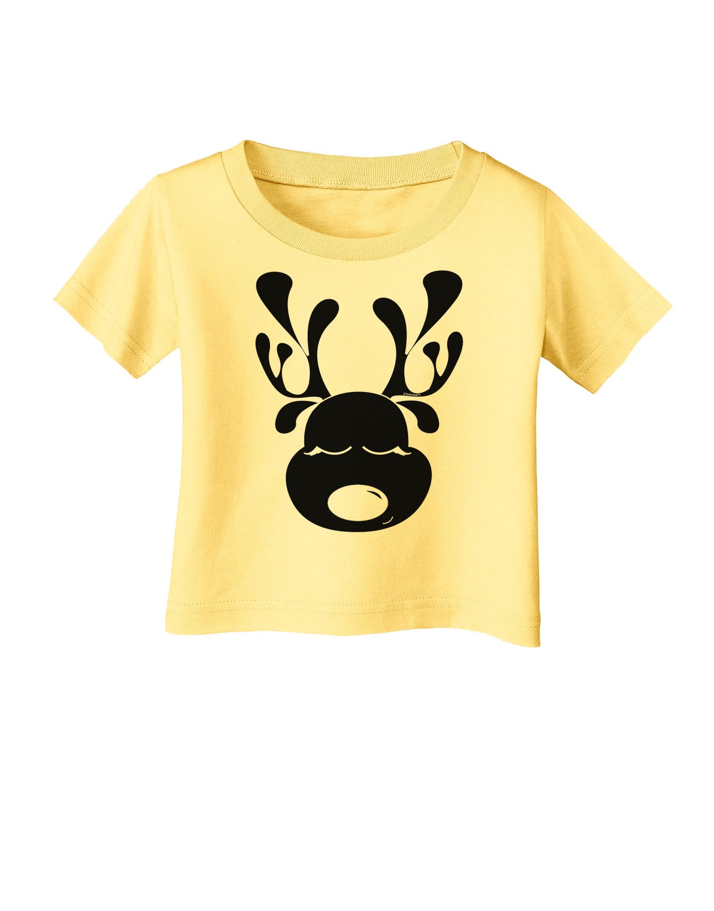 Cute Black Reindeer Face Christmas Infant T-Shirt-Infant T-Shirt-TooLoud-Daffodil-Yellow-06-Months-Davson Sales