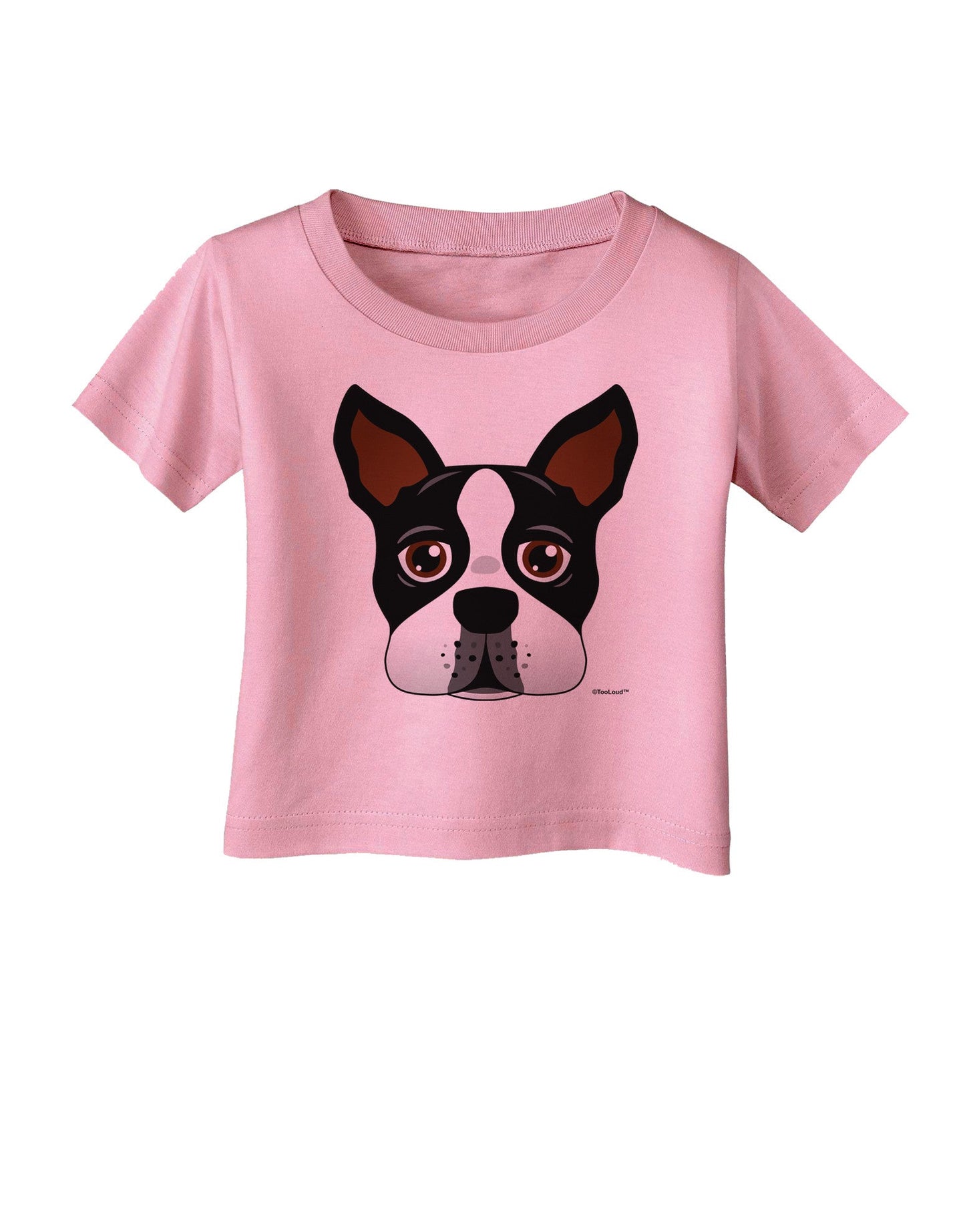 Cute Boston Terrier Dog Face Infant T-Shirt-Infant T-Shirt-TooLoud-Candy-Pink-06-Months-Davson Sales