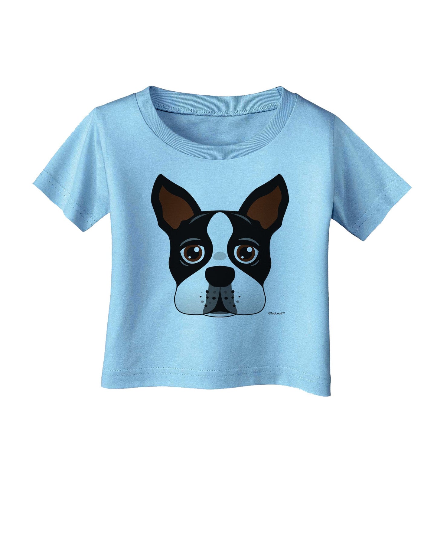 Cute Boston Terrier Dog Face Infant T-Shirt-Infant T-Shirt-TooLoud-Aquatic-Blue-06-Months-Davson Sales