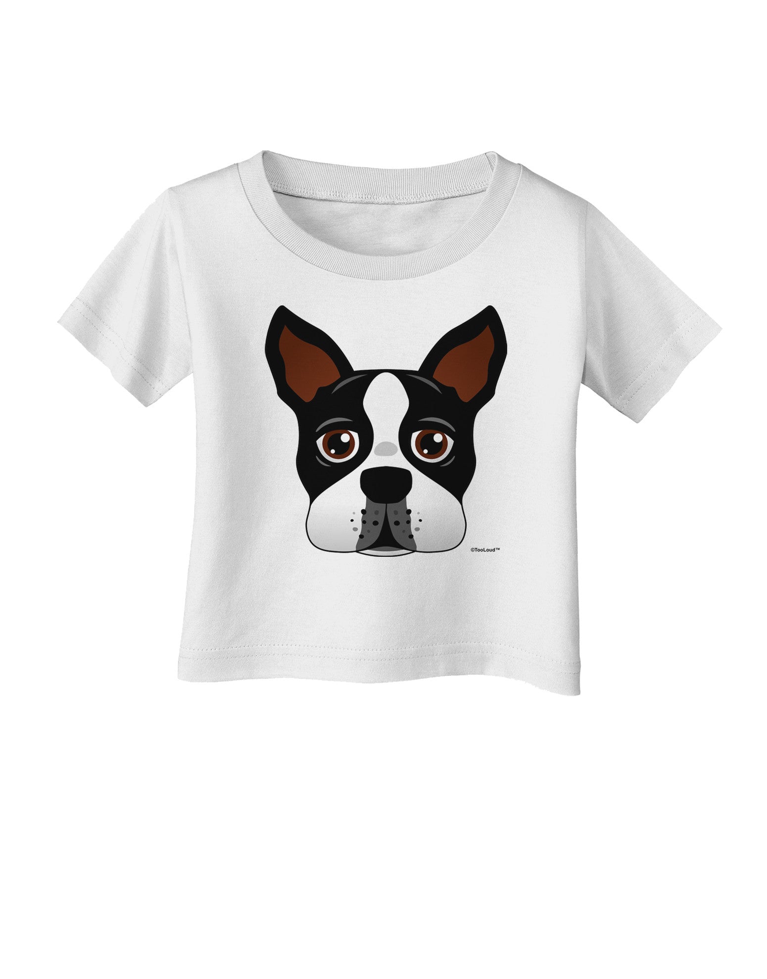 Cute Boston Terrier Dog Face Infant T-Shirt-Infant T-Shirt-TooLoud-White-06-Months-Davson Sales