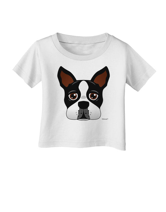 Cute Boston Terrier Dog Face Infant T-Shirt-Infant T-Shirt-TooLoud-White-06-Months-Davson Sales