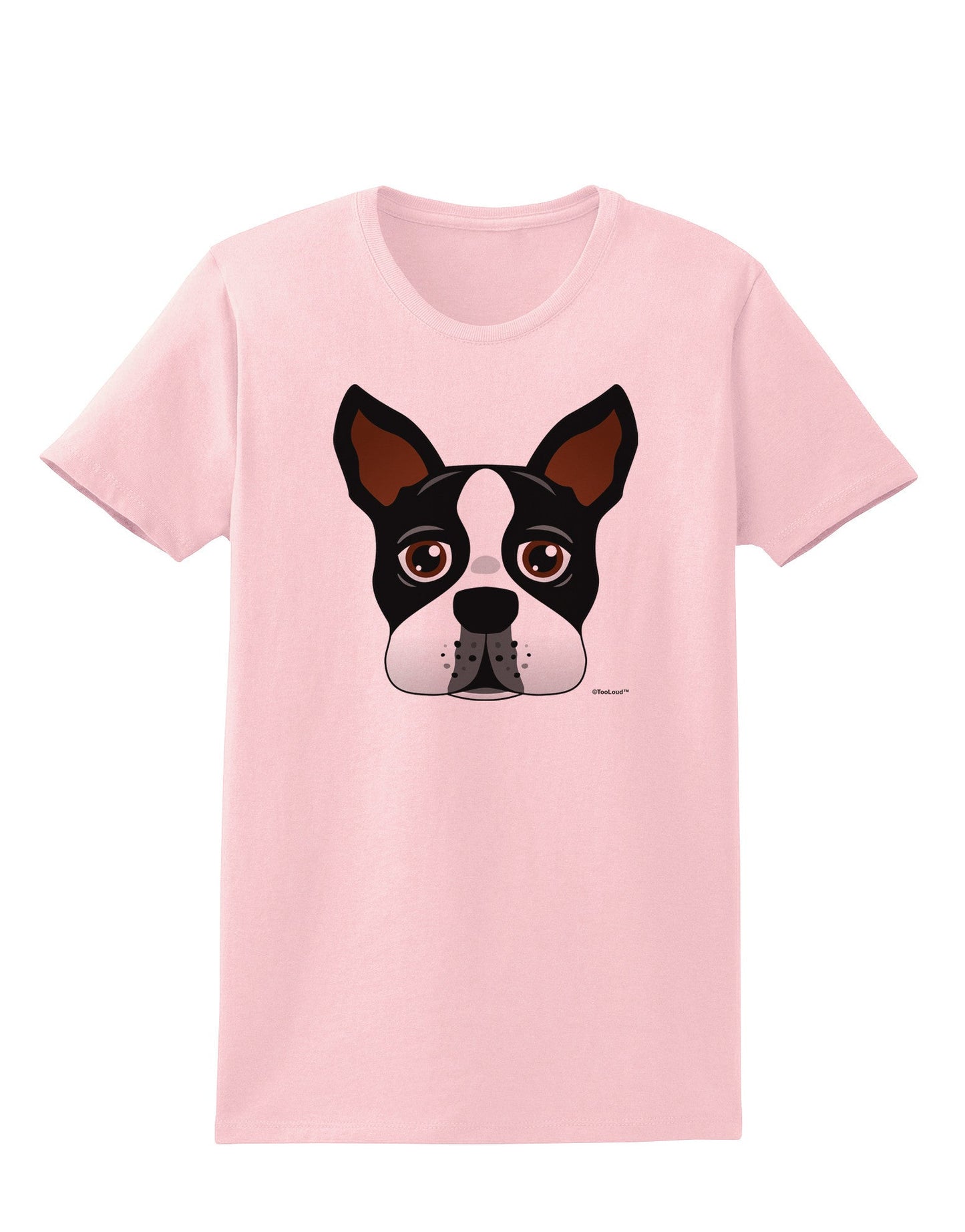Cute Boston Terrier Dog Face Womens T-Shirt-Womens T-Shirt-TooLoud-PalePink-X-Small-Davson Sales