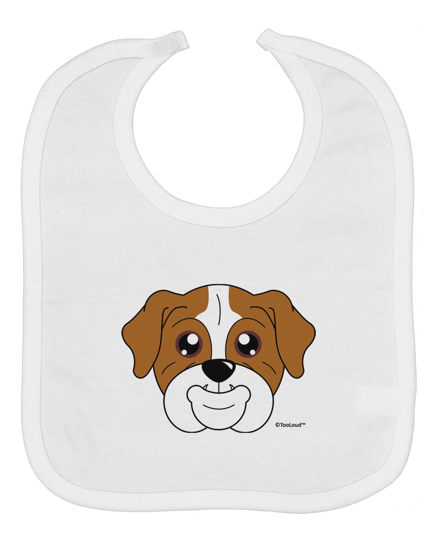 Cute Bulldog - Red Baby Bib by TooLoud