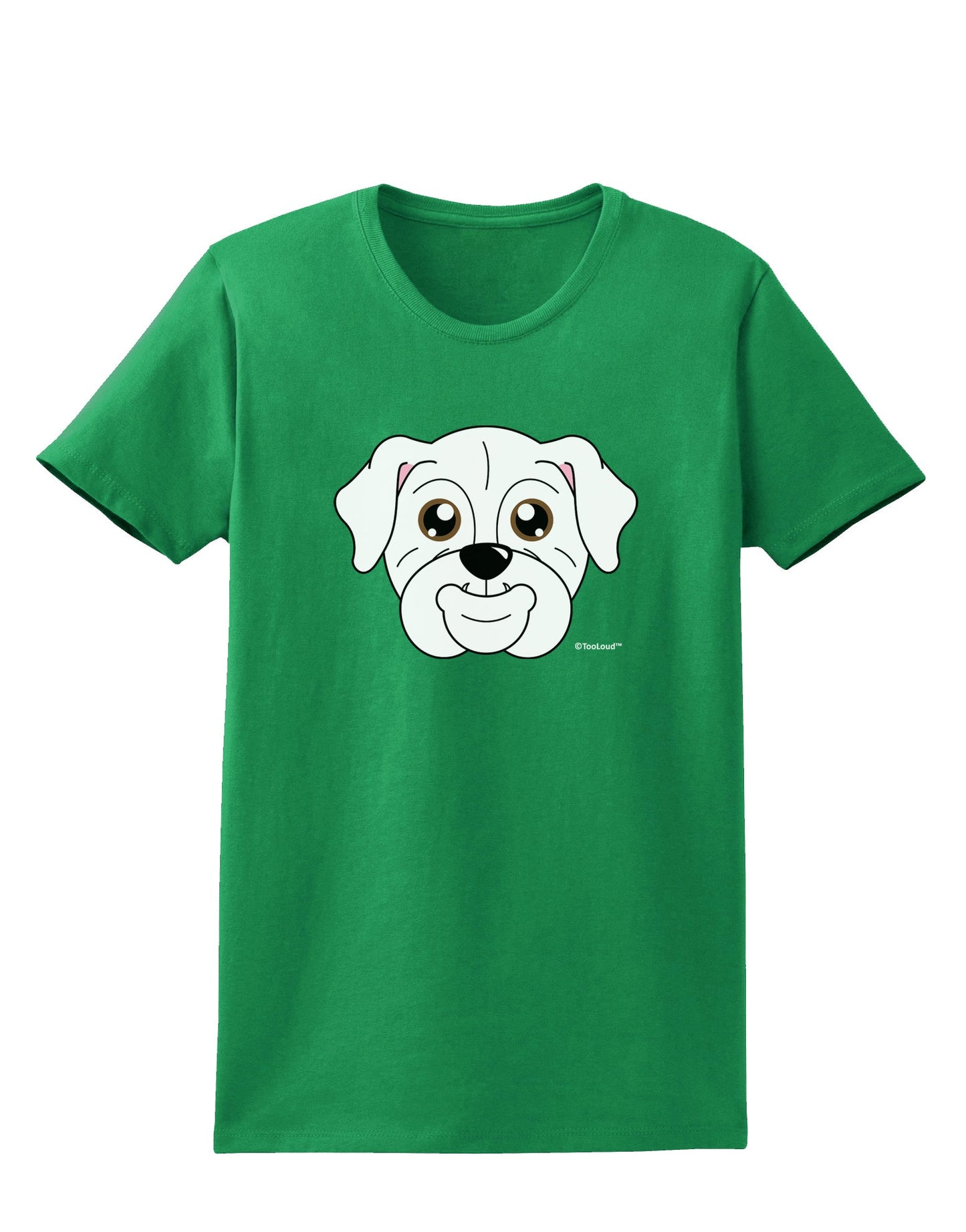 Cute Bulldog - White Womens Dark T-Shirt by TooLoud-Womens T-Shirt-TooLoud-Kelly-Green-X-Small-Davson Sales