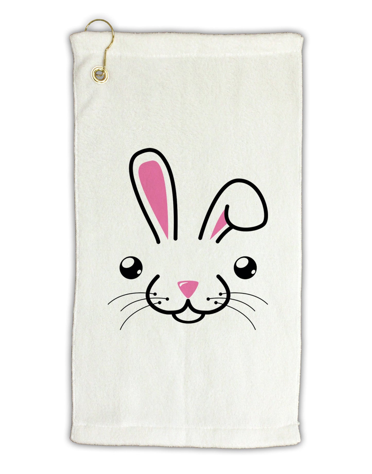 Cute Bunny Face Micro Terry Gromet Golf Towel 11"x19-Golf Towel-TooLoud-White-Davson Sales
