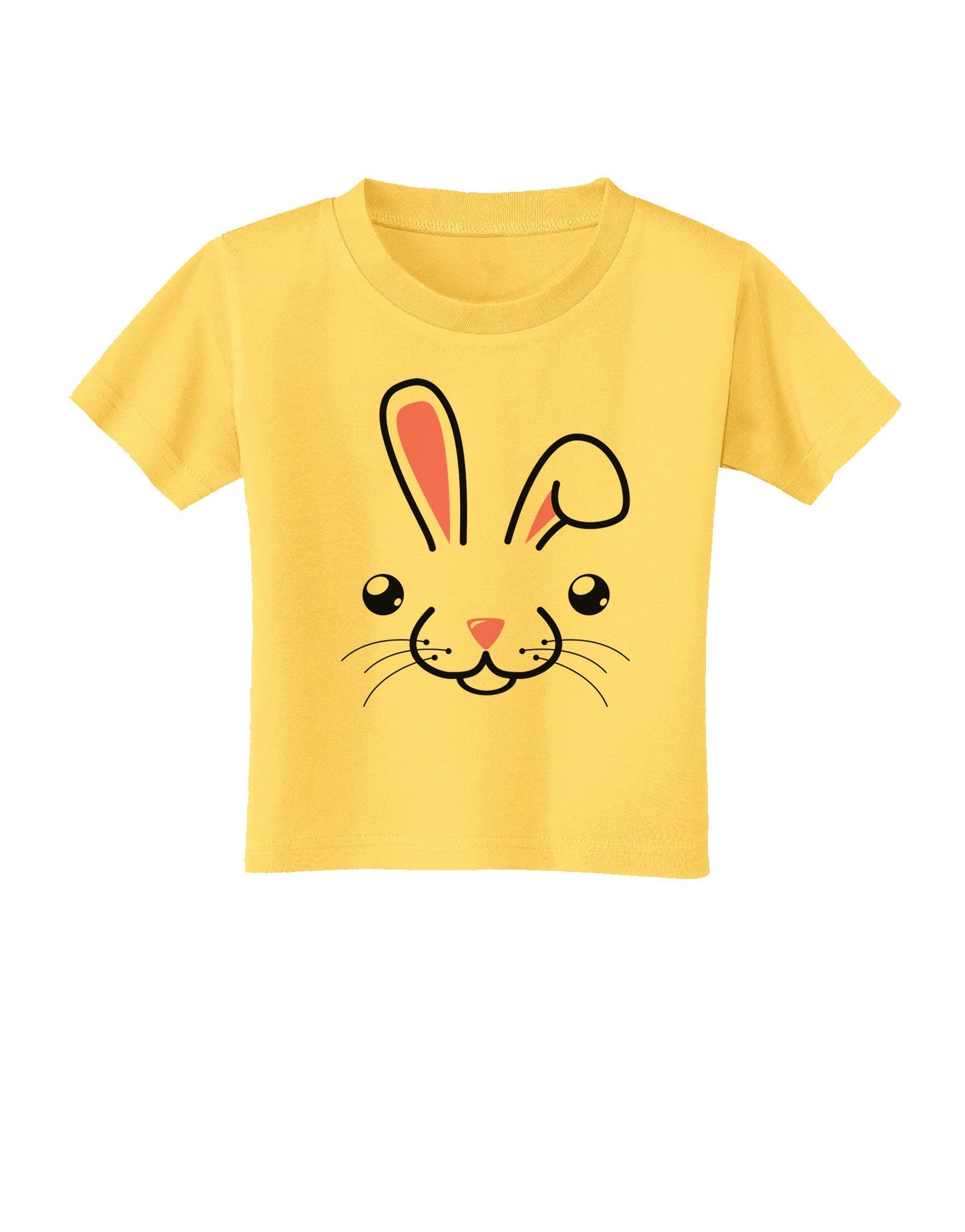 Cute Bunny Face Toddler T-Shirt-Toddler T-Shirt-TooLoud-Yellow-2T-Davson Sales