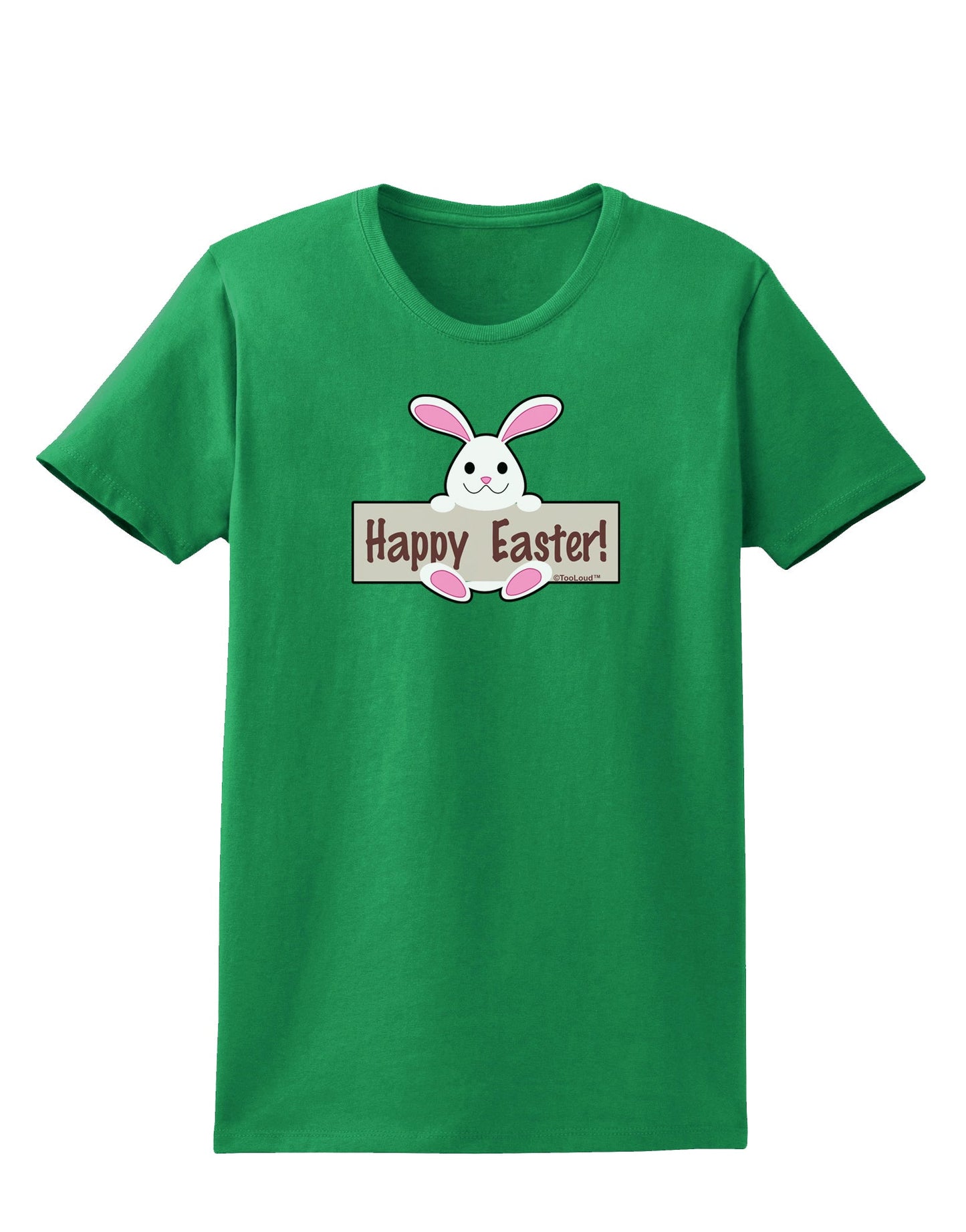 Cute Bunny - Happy Easter Womens Dark T-Shirt by TooLoud-Womens T-Shirt-TooLoud-Kelly-Green-X-Small-Davson Sales
