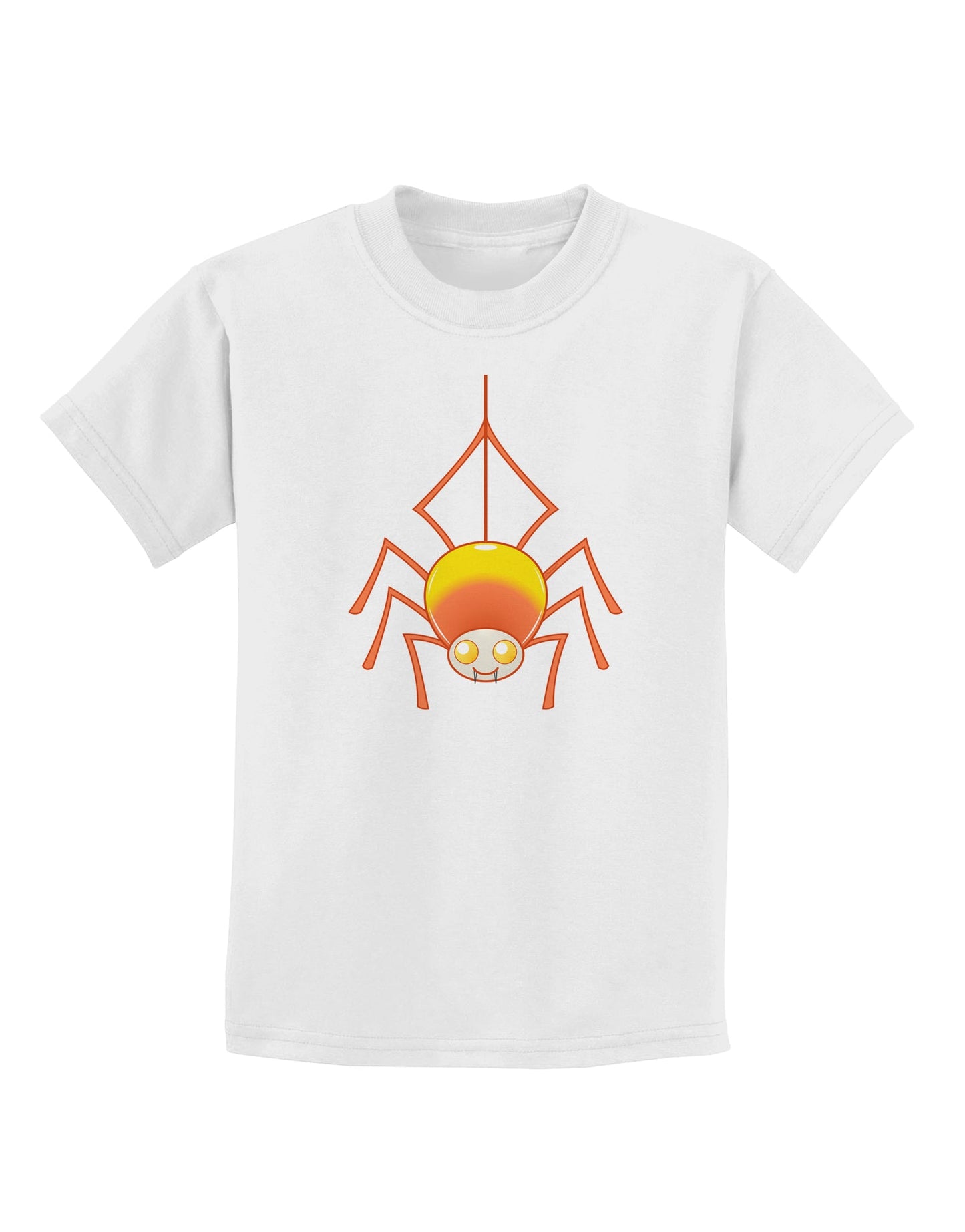 Cute Candy Corn Spider - Halloween Childrens T-Shirt-Childrens T-Shirt-TooLoud-White-X-Small-Davson Sales