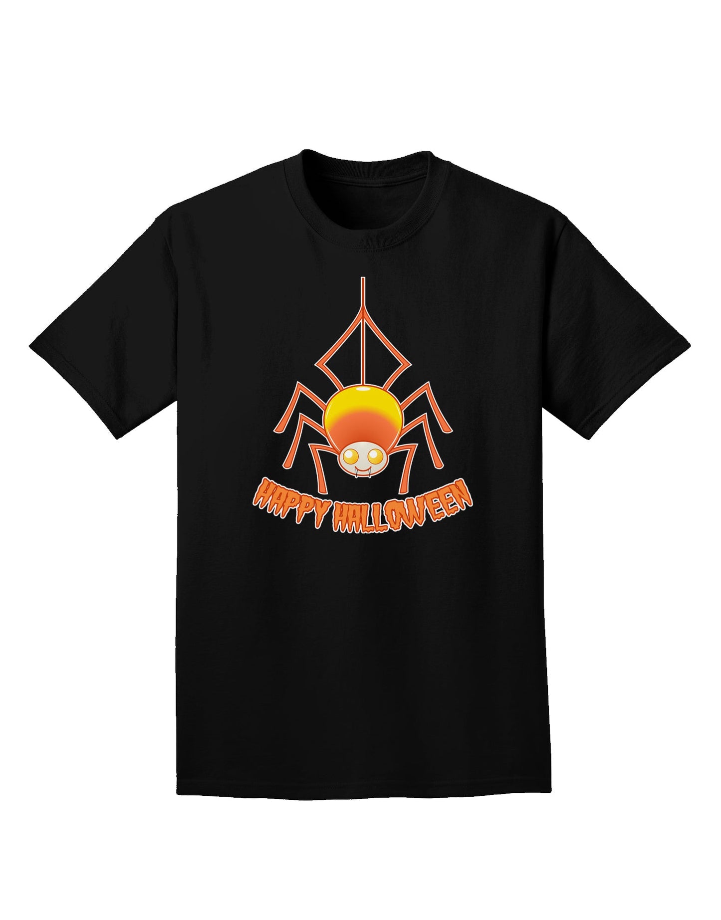 Cute Candy Corn Spider - Happy Halloween Adult Dark T-Shirt-Mens T-Shirt-TooLoud-Black-Small-Davson Sales